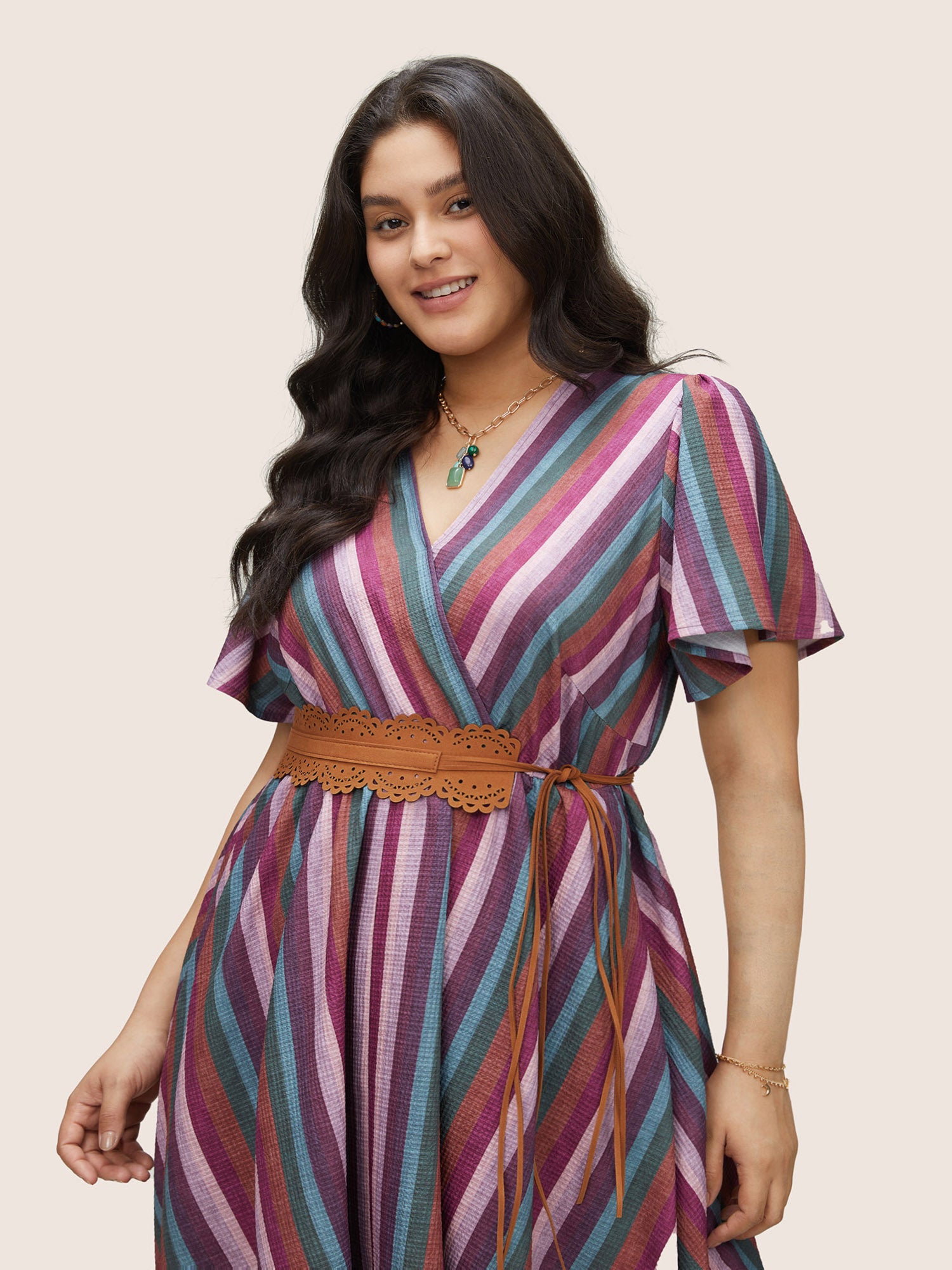 Solid Laser Cut Scalloped Trim Vacation Belt-Sweetccc