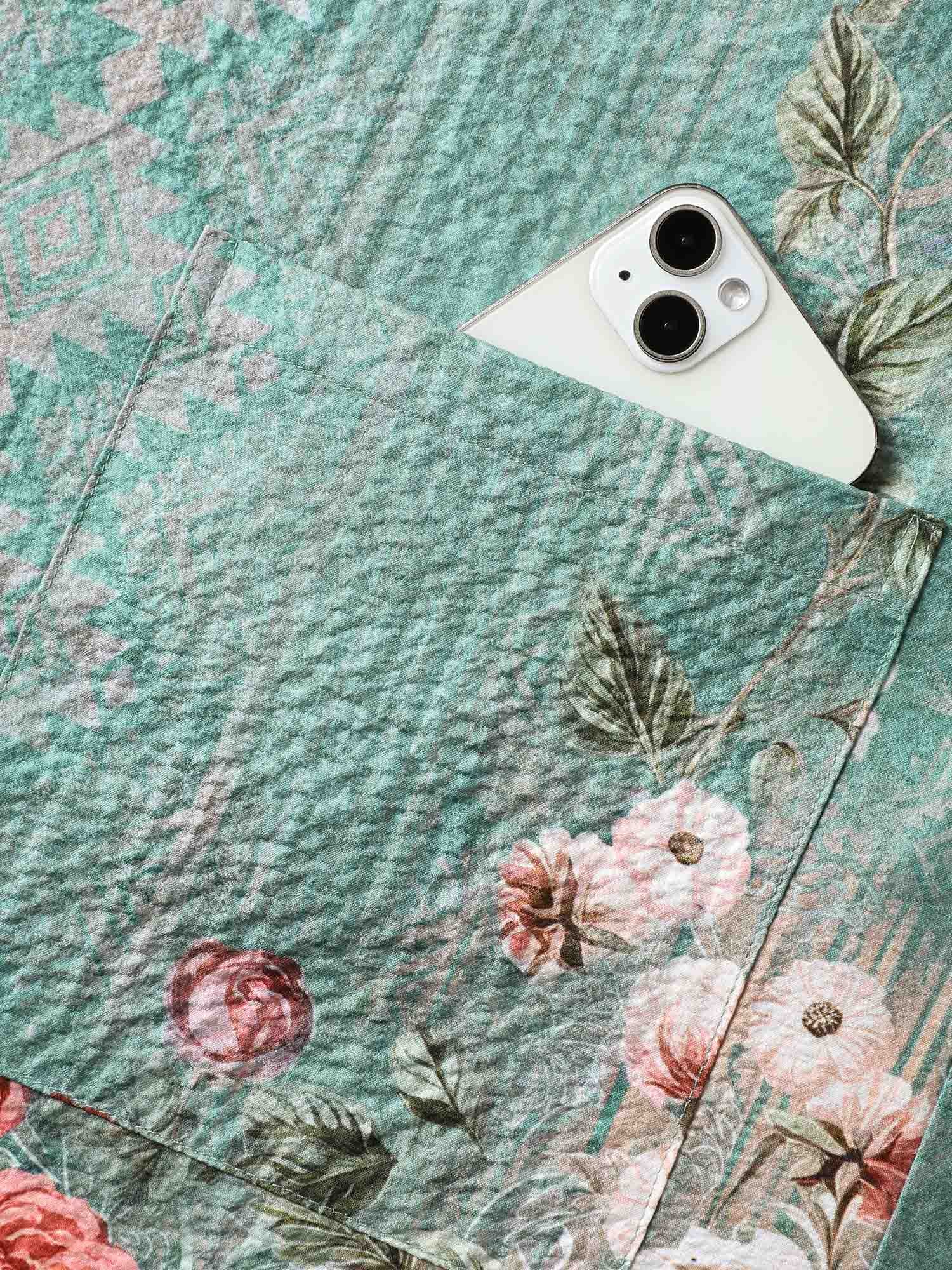 Floral Boho Print Overall Straps Romper-Sweetccc