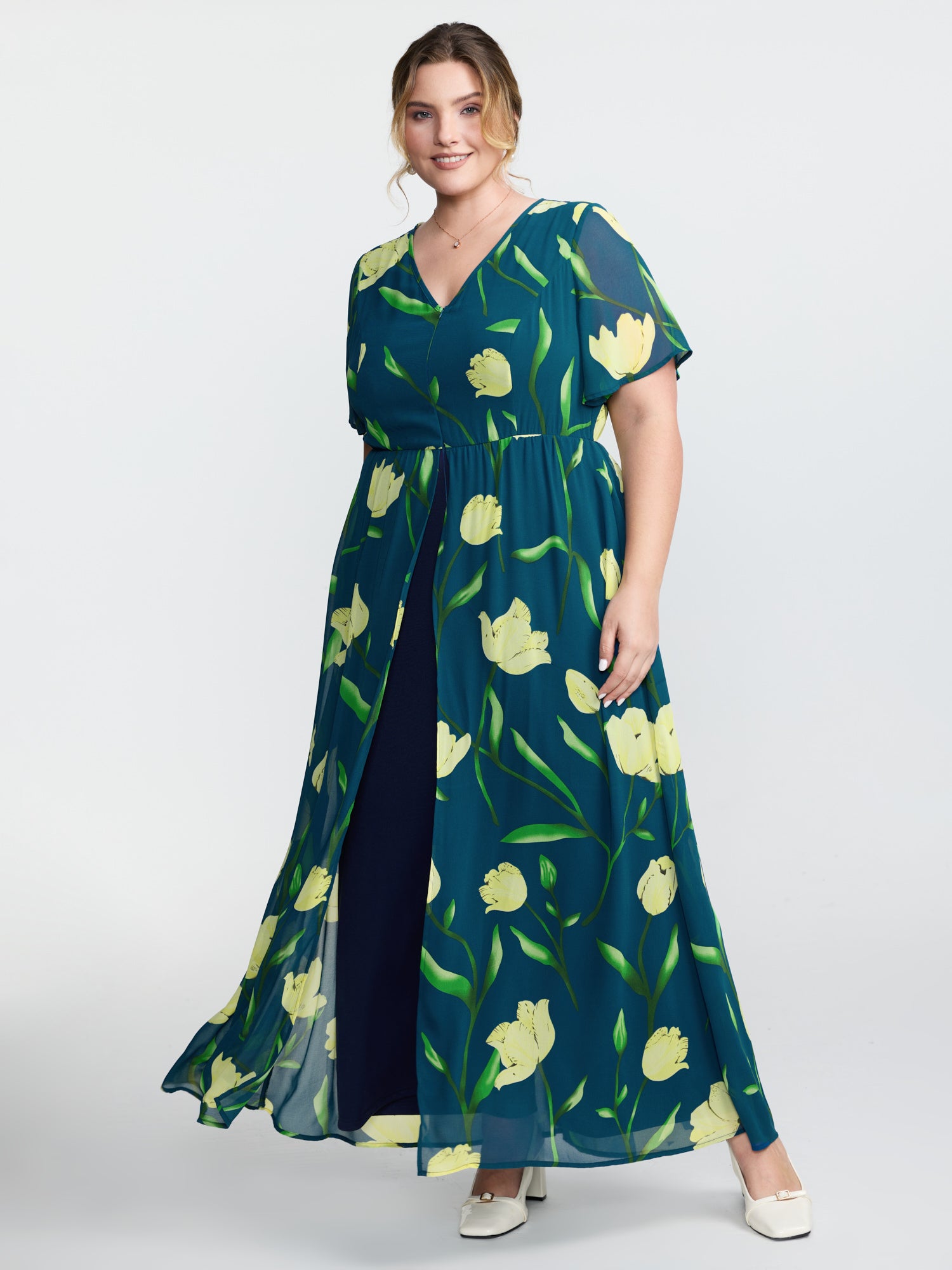 Hidden Zipper Floral Layered Pockets Jumpsuit-Sweetccc