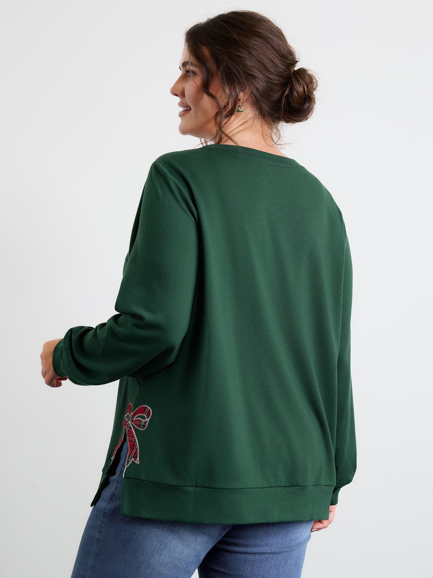 Merry Applique Embroidery Sweatshirt-Sweetccc