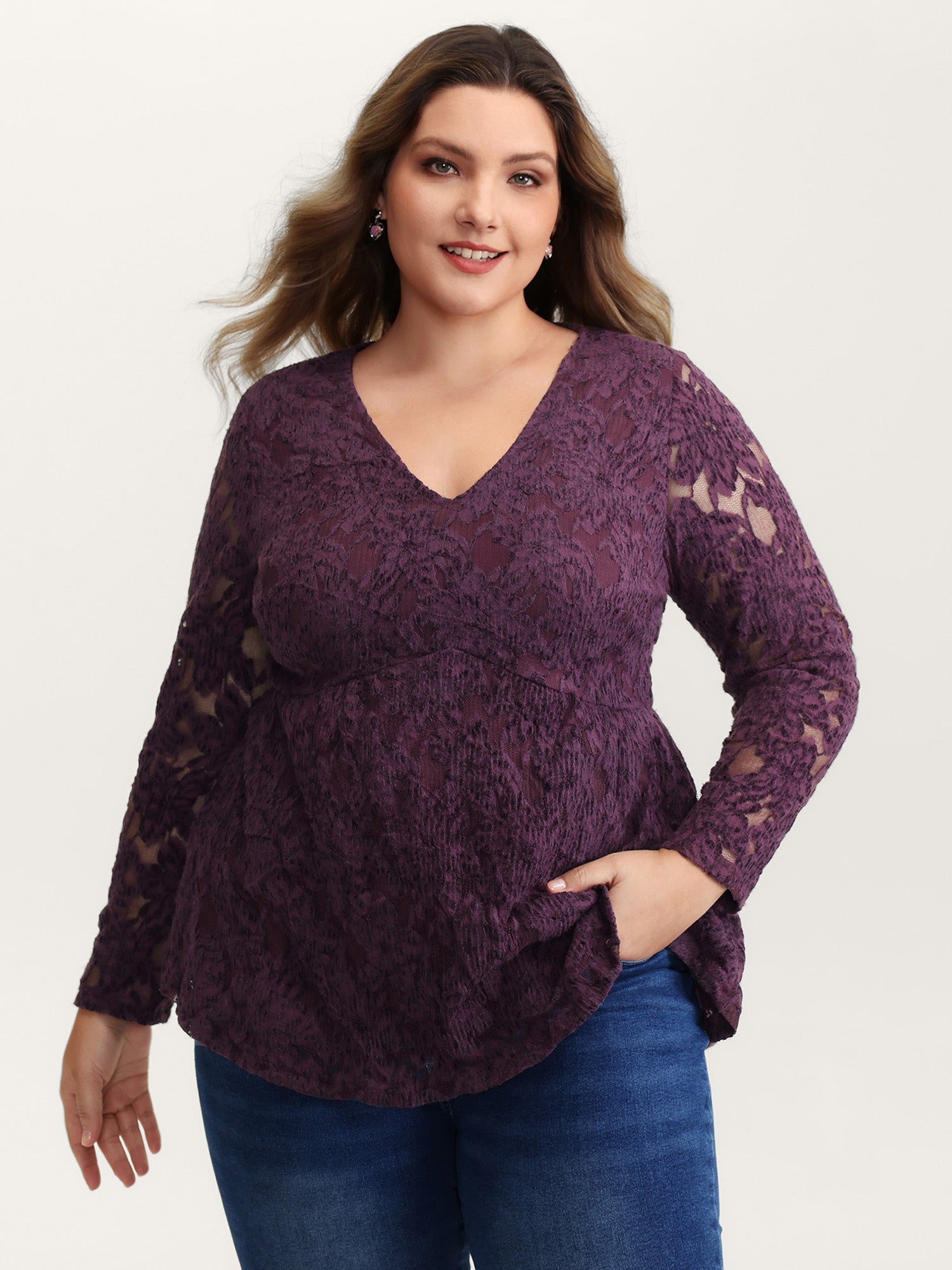 Textured Lined Fit and Flare Knit Top-Sweetccc