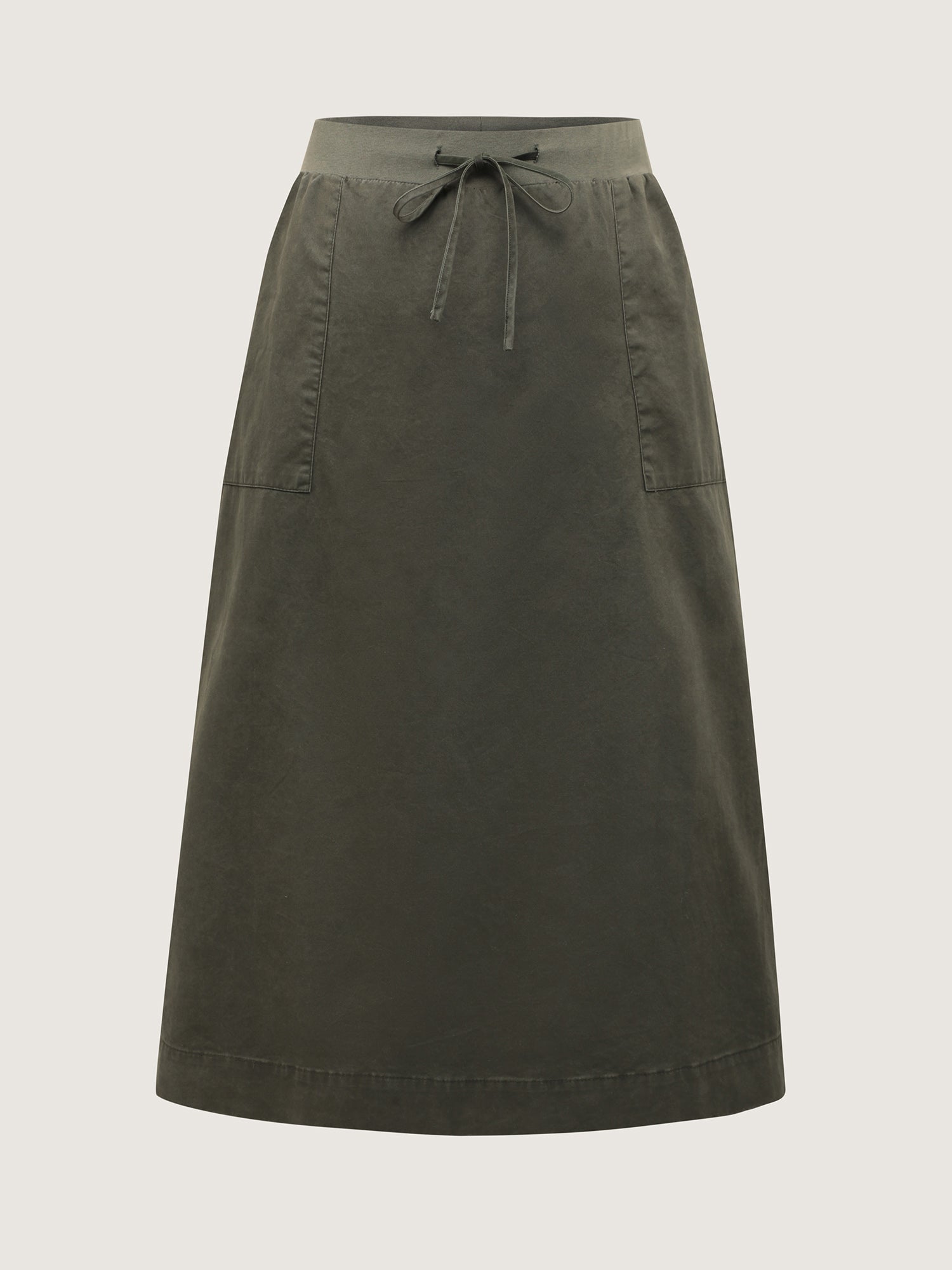 Vintage Thread Spliced Slit Midi Skirt-Sweetccc