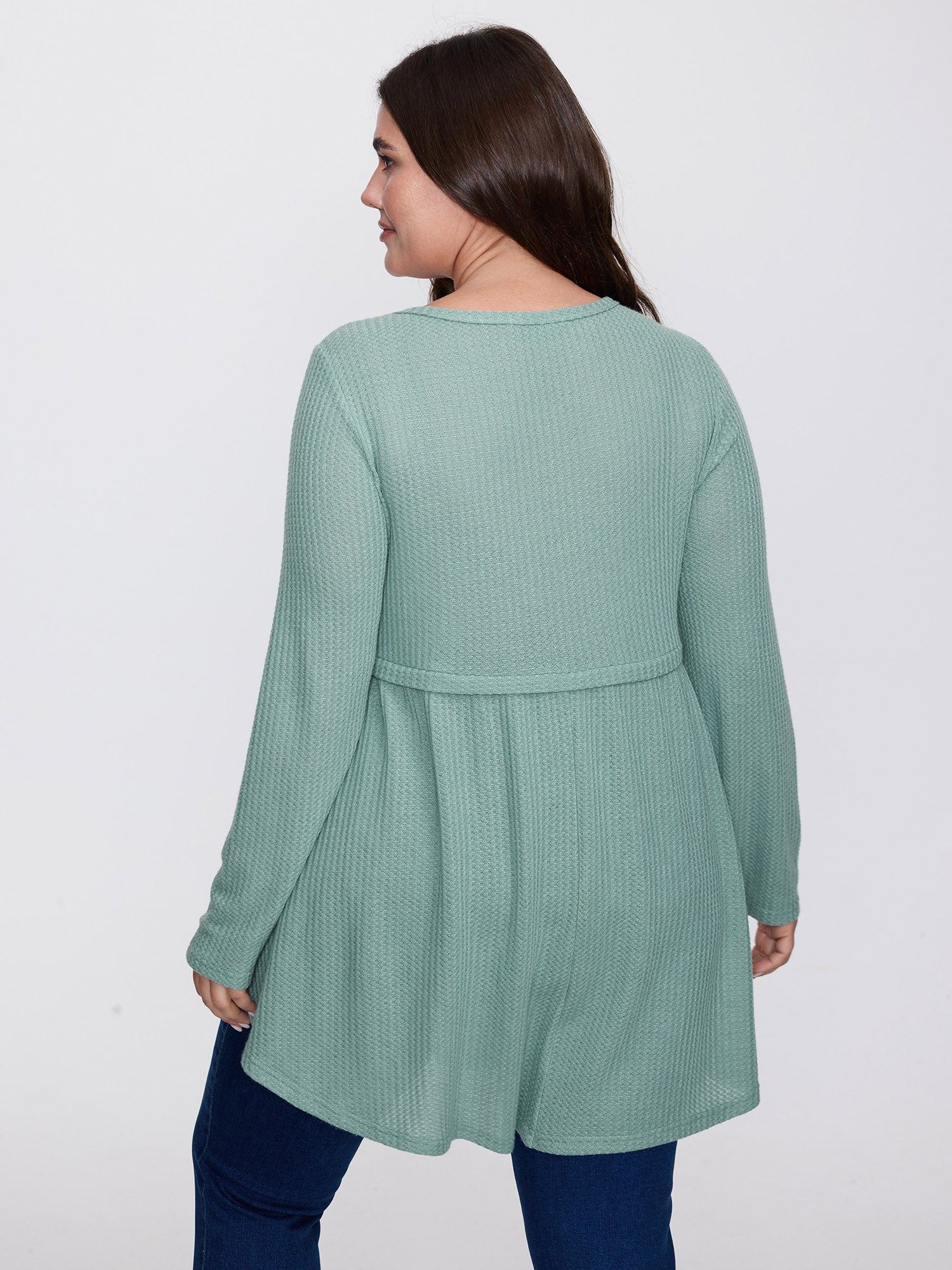 Layered V-Neck Fit and Flare Knit Top-Sweetccc