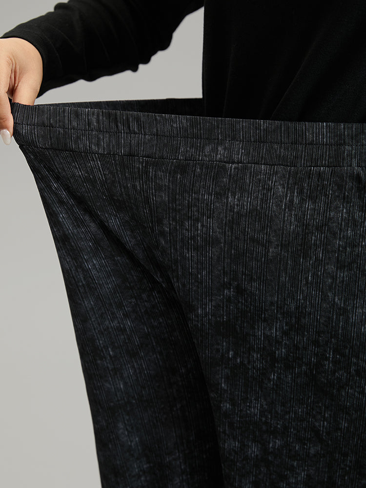 Vintage Heather Elastic Waist Wide Leg Pants-Sweetccc