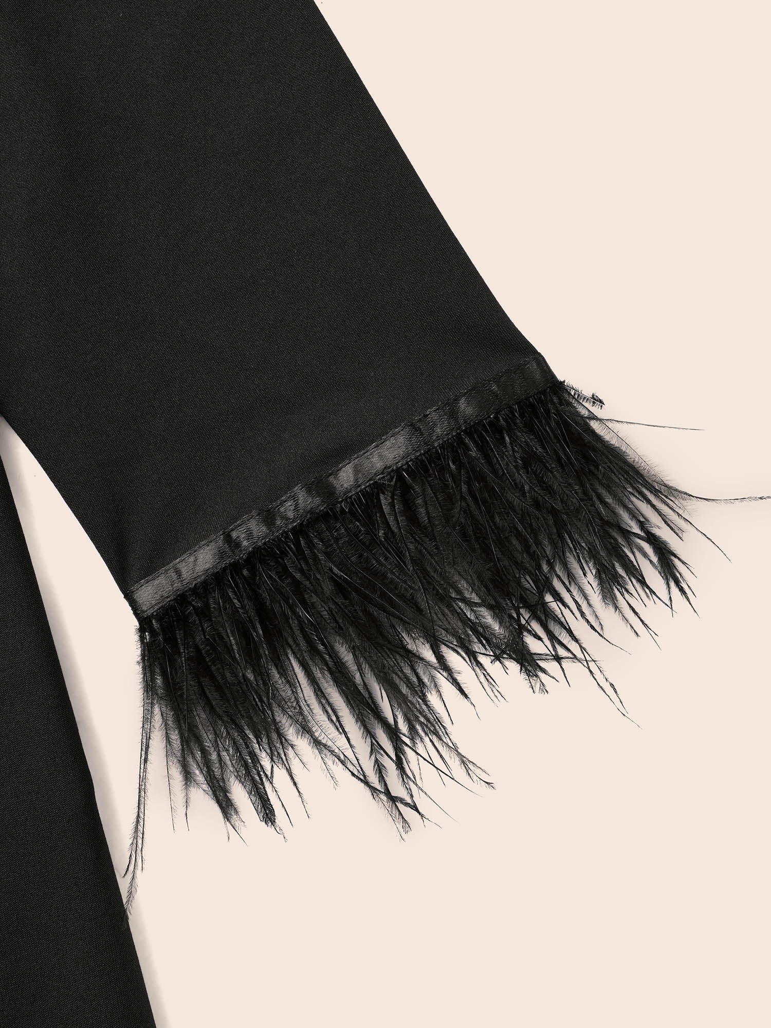 V Neck Patchwork Fuzzy Trim Dress-Sweetccc