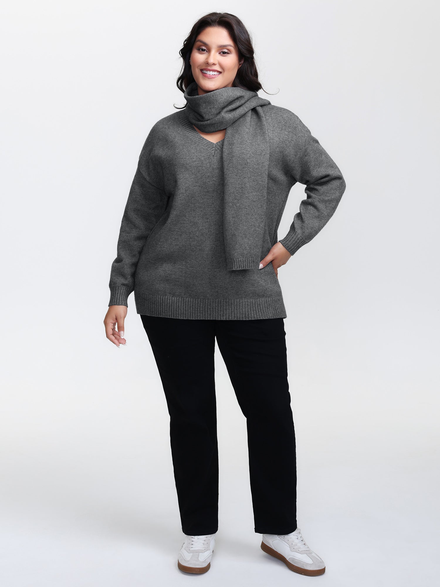 Supersoft Two-Piece Scarf Cozy Pullover-Sweetccc