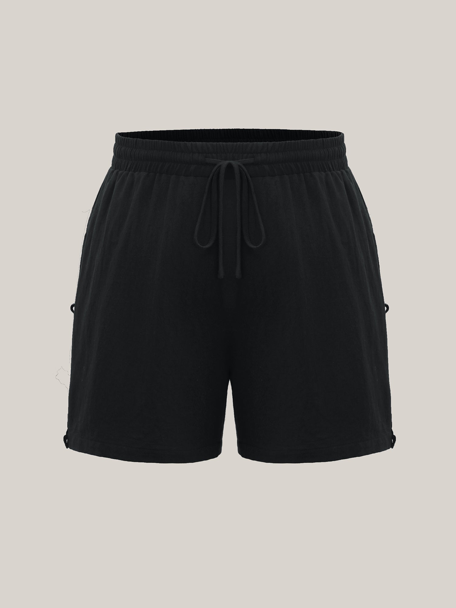 Lace Trim Waist Drawstring Shorts-Sweetccc