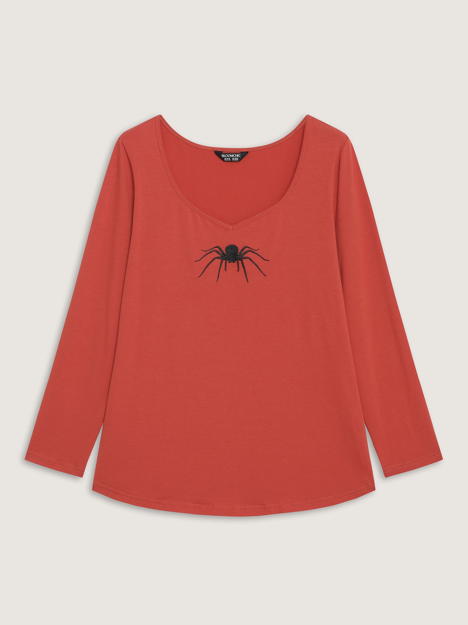 Supersoft Spider Embroidery T-Shirt-Sweetccc