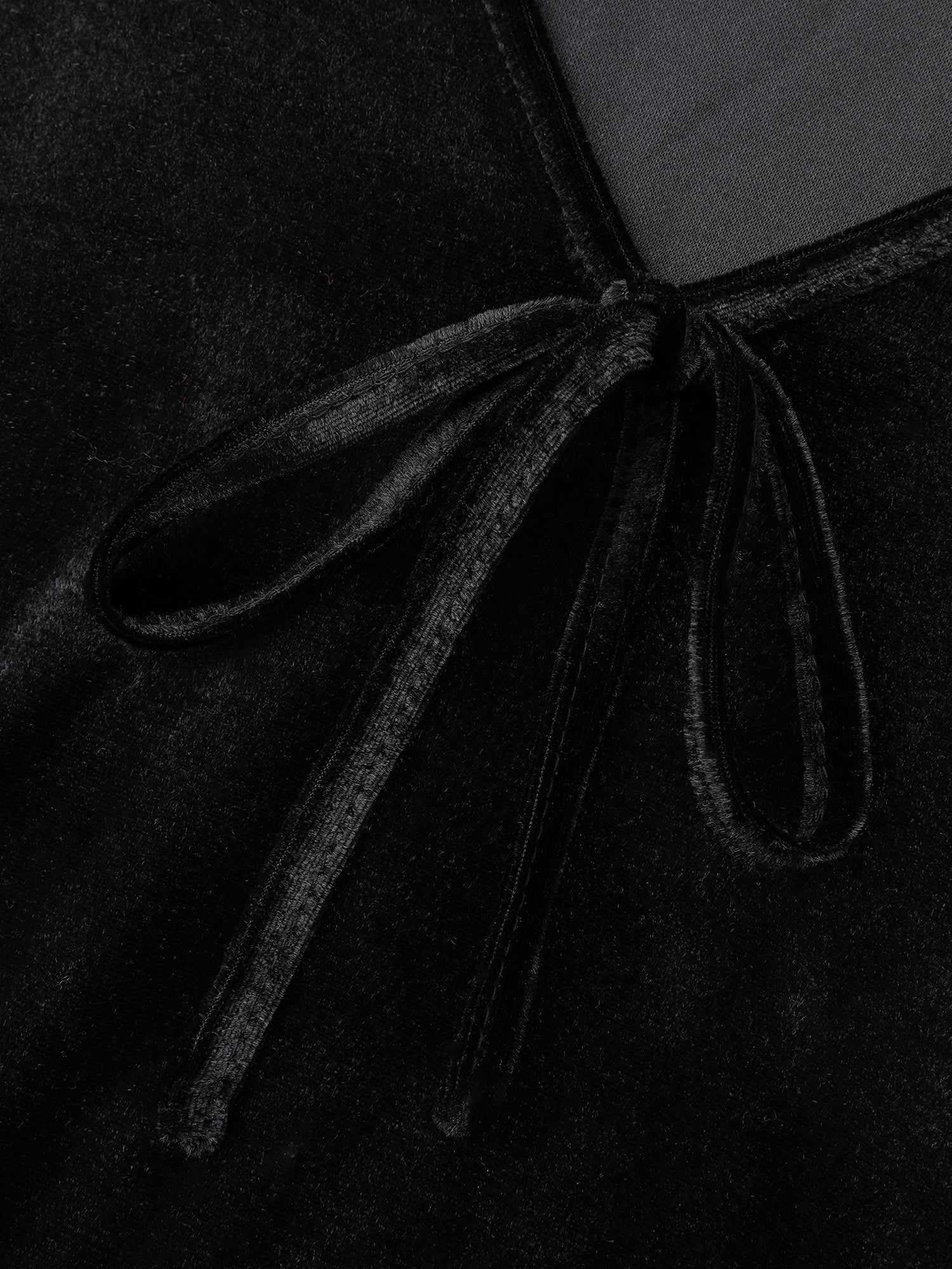 Velvet Sequin Patchwork Tie Knot Dress-Sweetccc