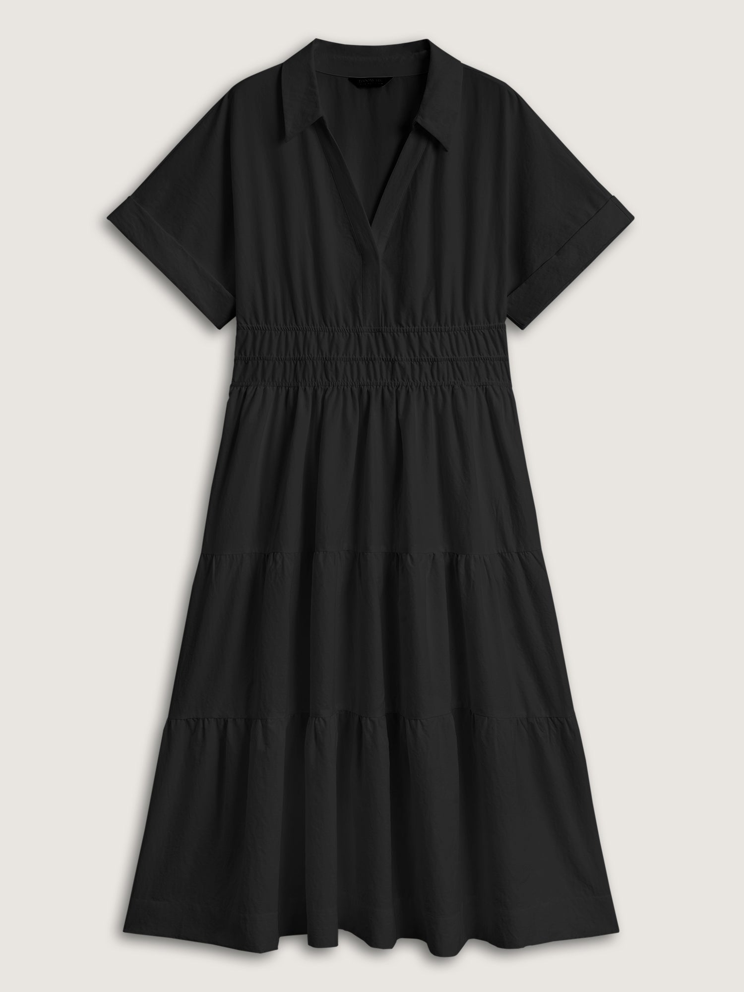 Midfield Tiered Midi Shirt Dress-Sweetccc