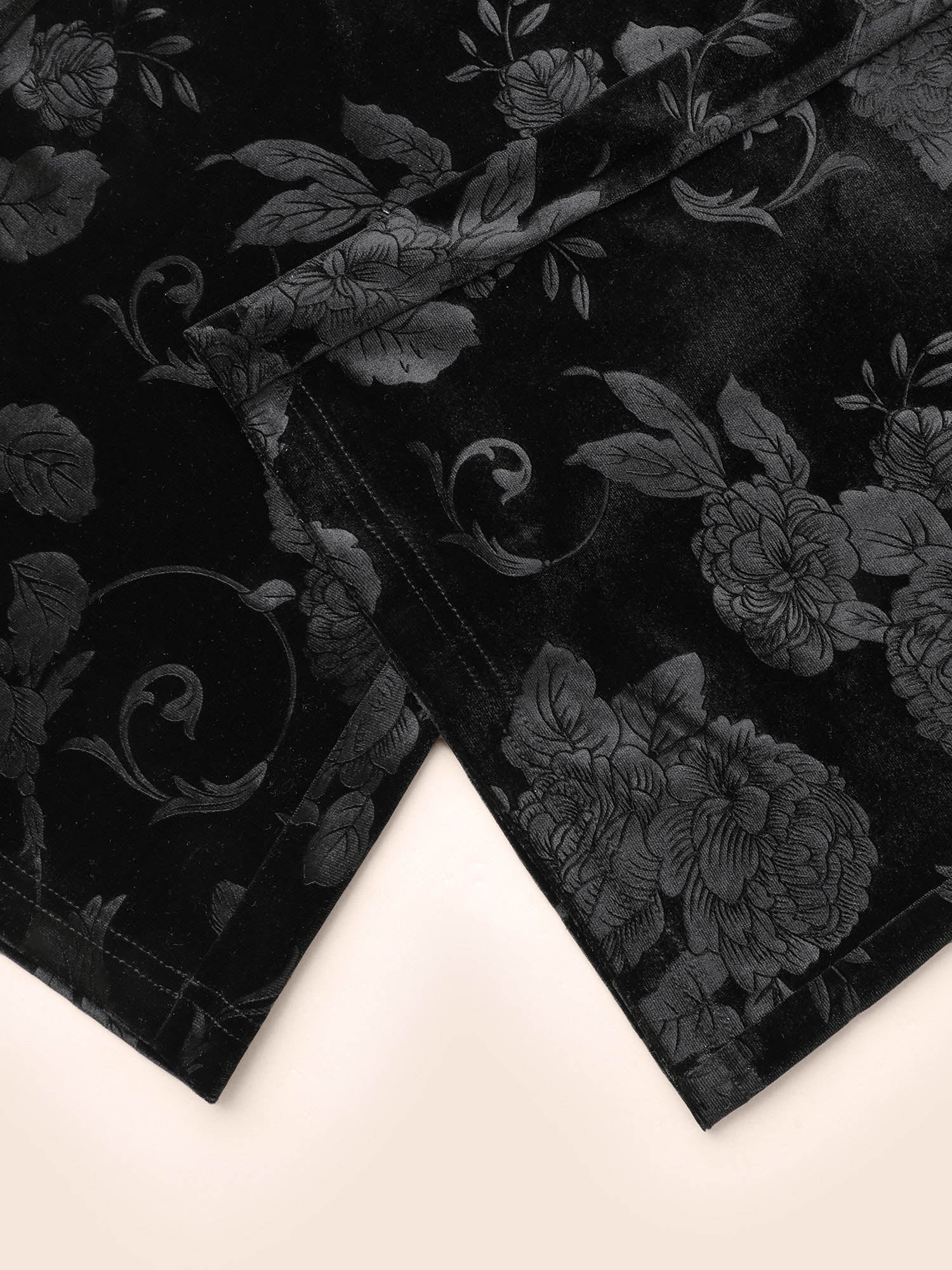 Velvet Floral Mid Rise Bootcut Leggings-Sweetccc