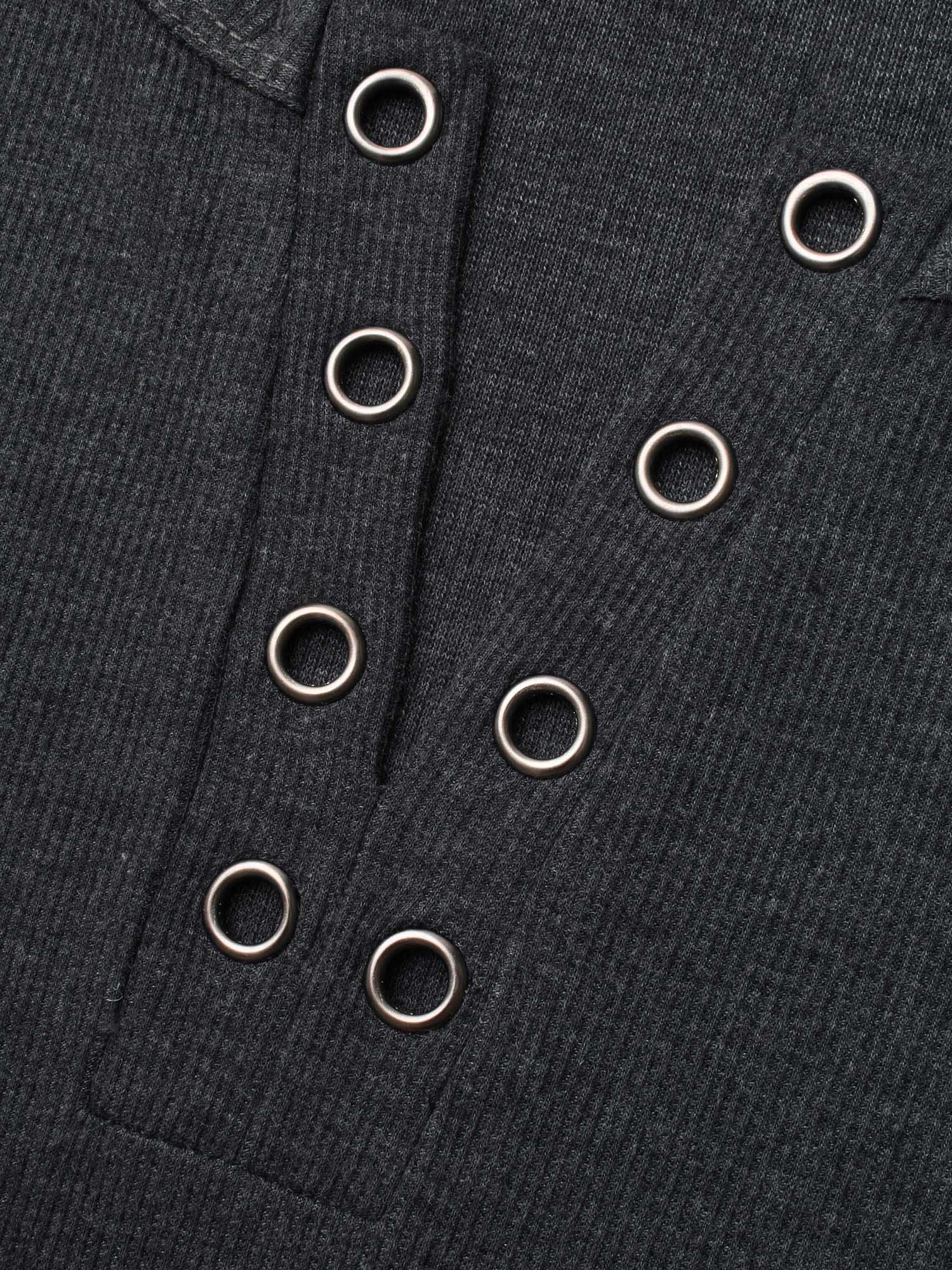 Notched Collar Eyelet Tank Top-Sweetccc