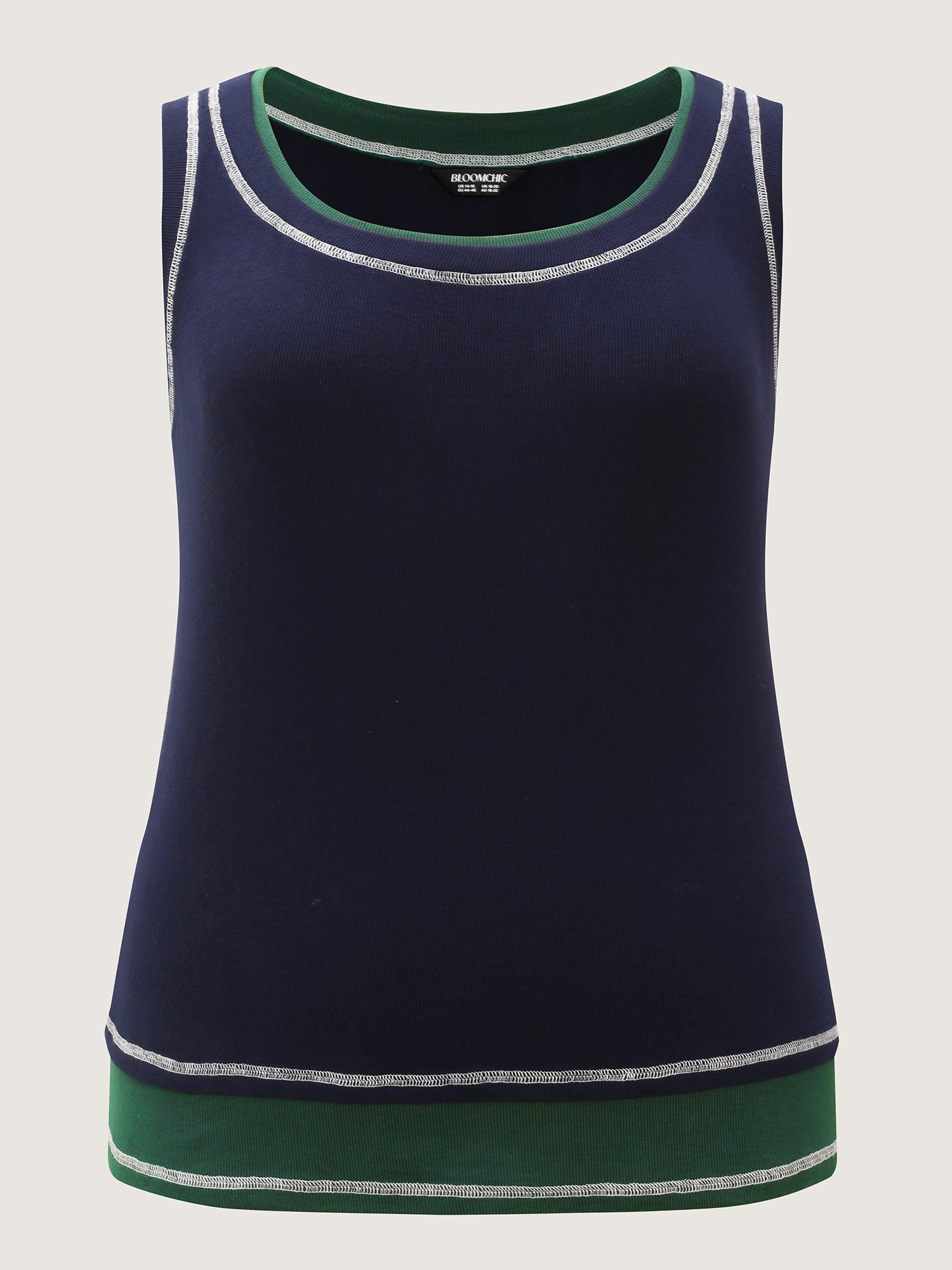 Supersoft Scoop Neckline Contrast Tank Top-Sweetccc