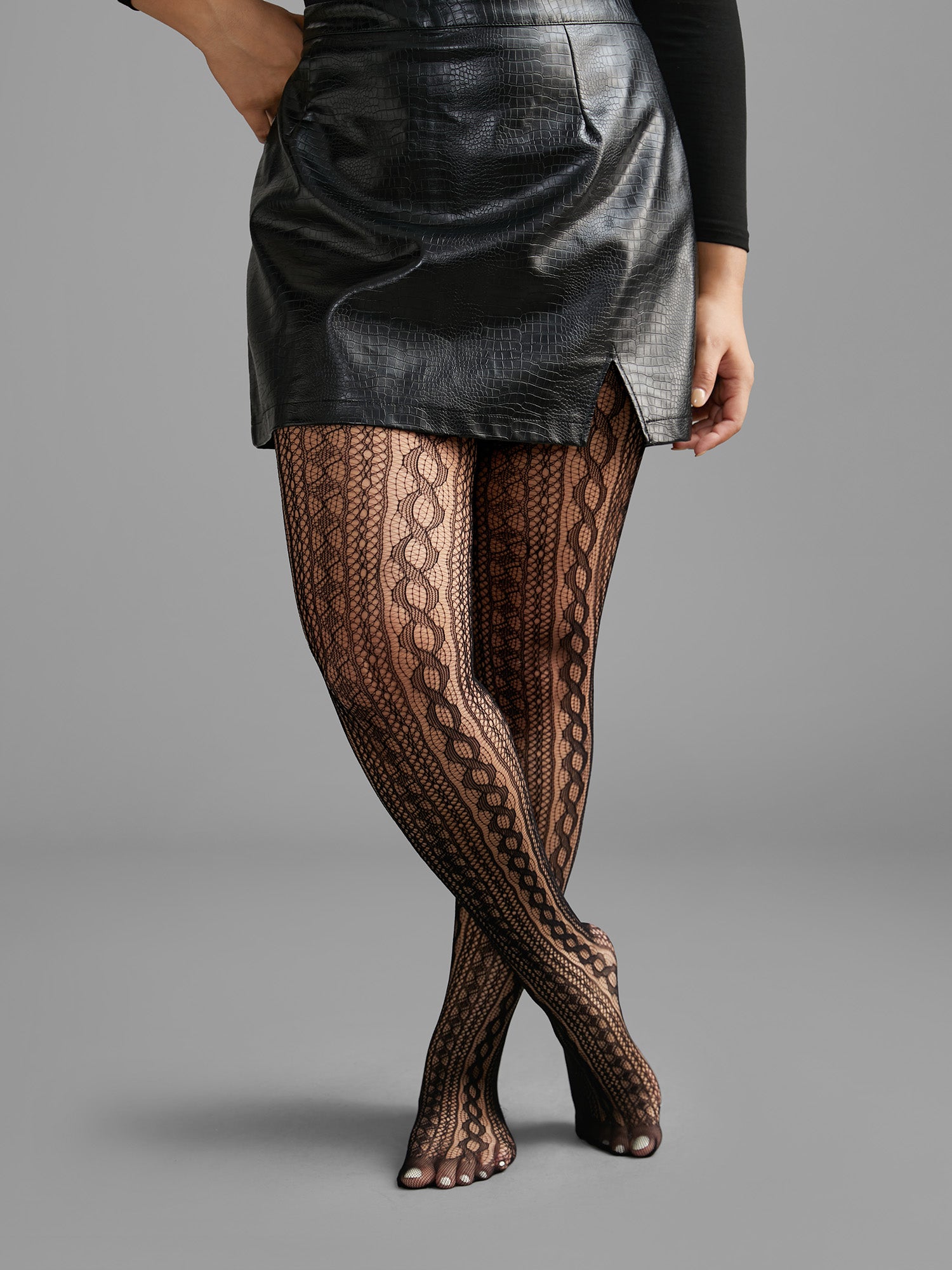 Hollow Out Sheer Fishnet Silk Tights-Sweetccc
