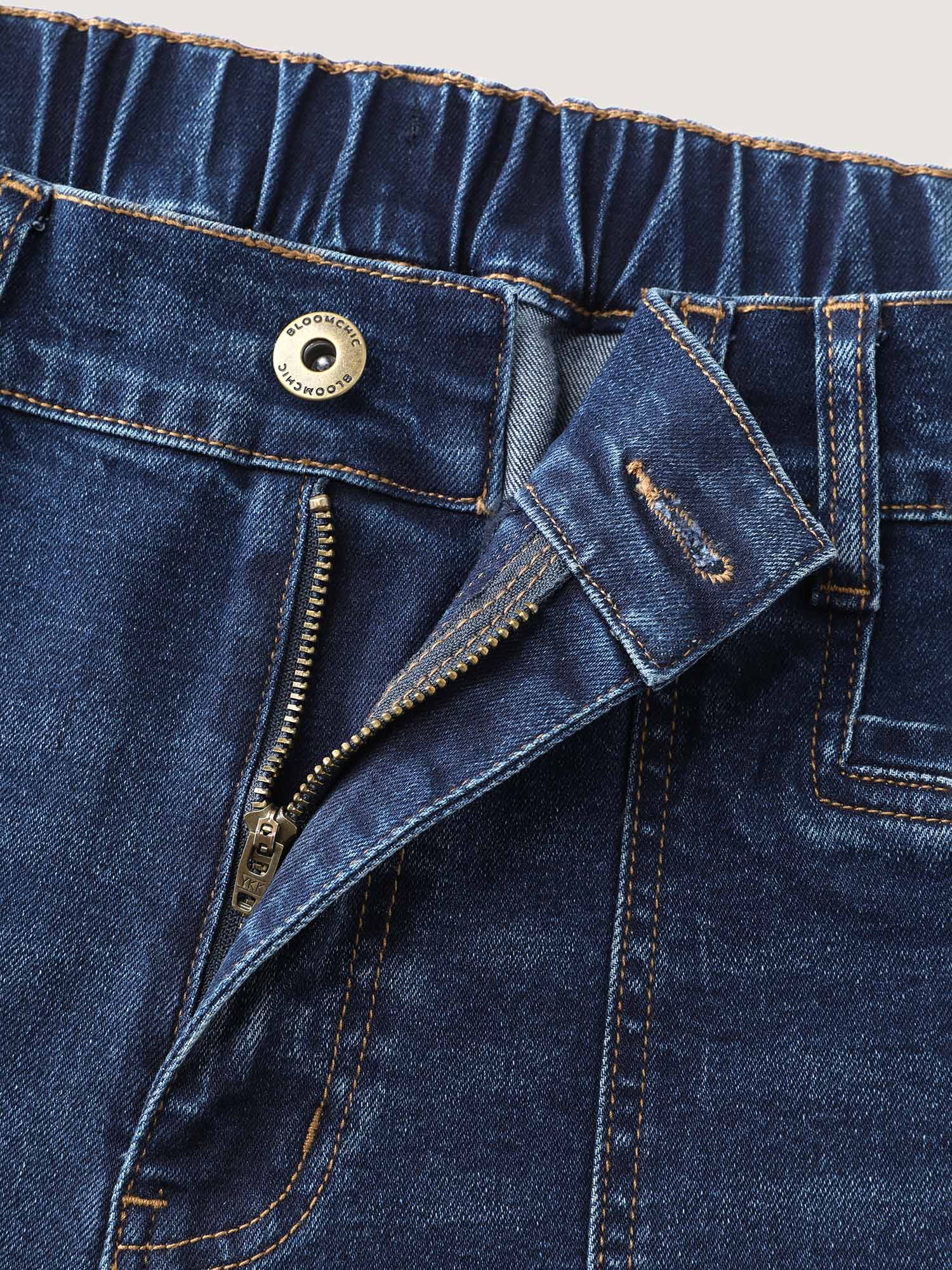 Stretchy Pockets Flared Jeans-Sweetccc