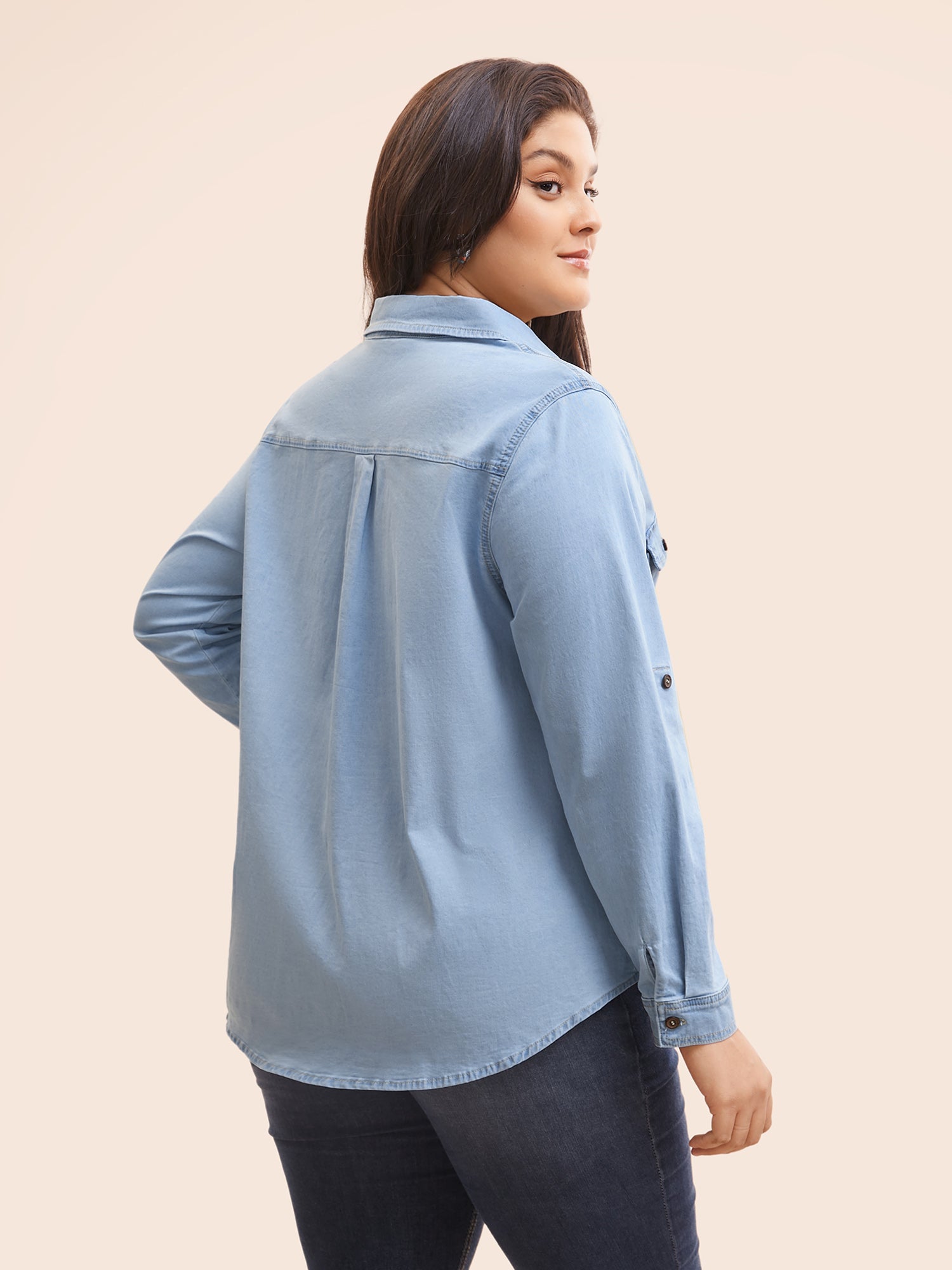 Stretch Denim Chest Pockets Jacket-Sweetccc