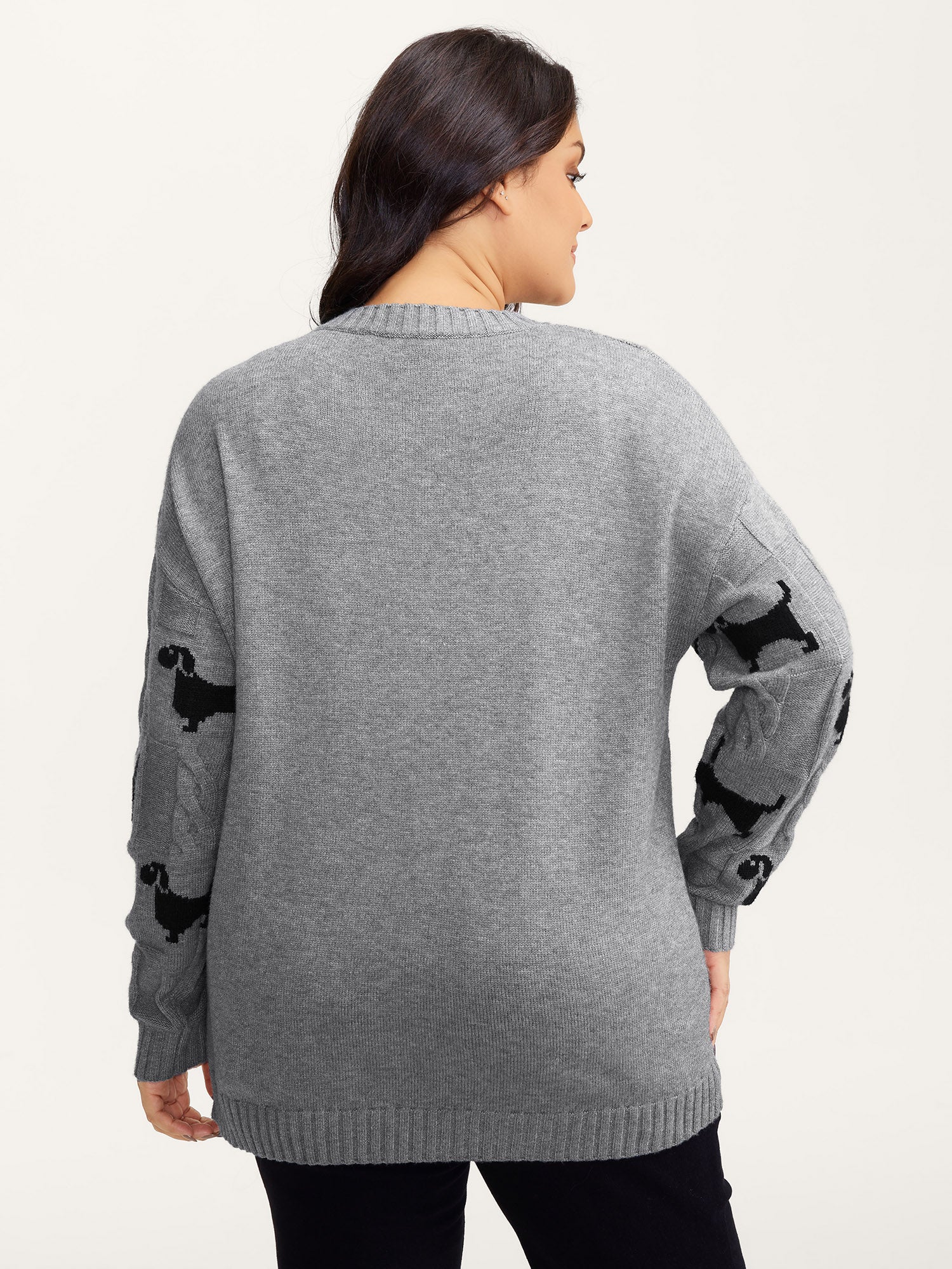 Supersoft Textured Dog Print Pullover-Sweetccc