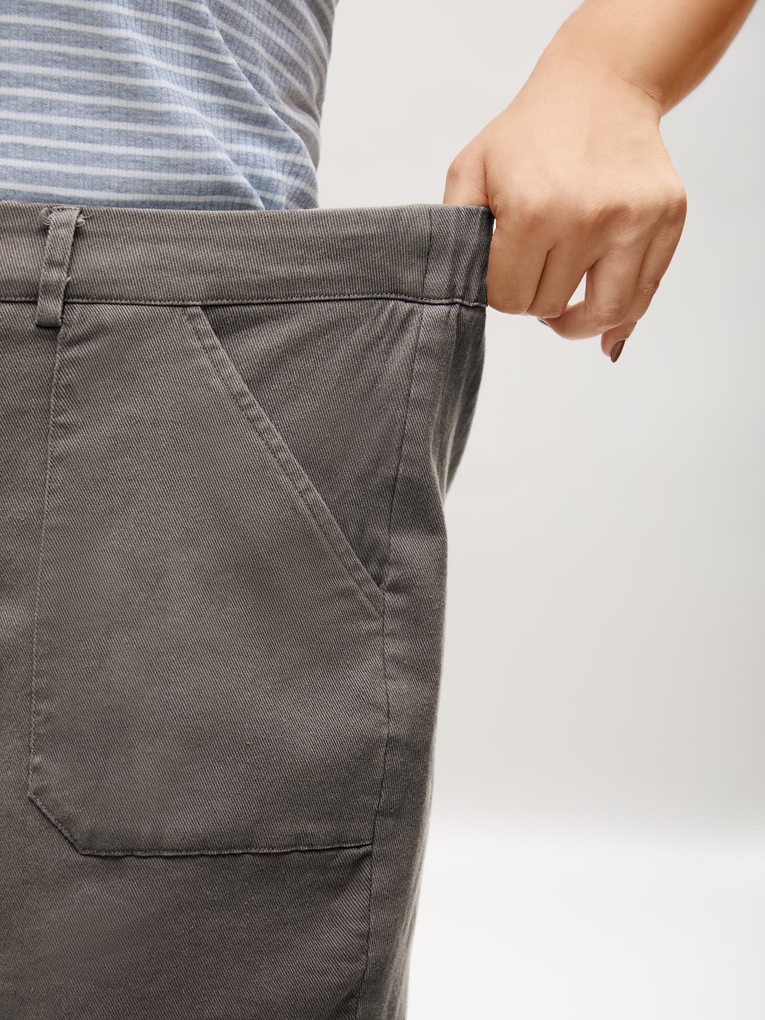 Stretchy Waist Vintage Pockets Shorts-Sweetccc