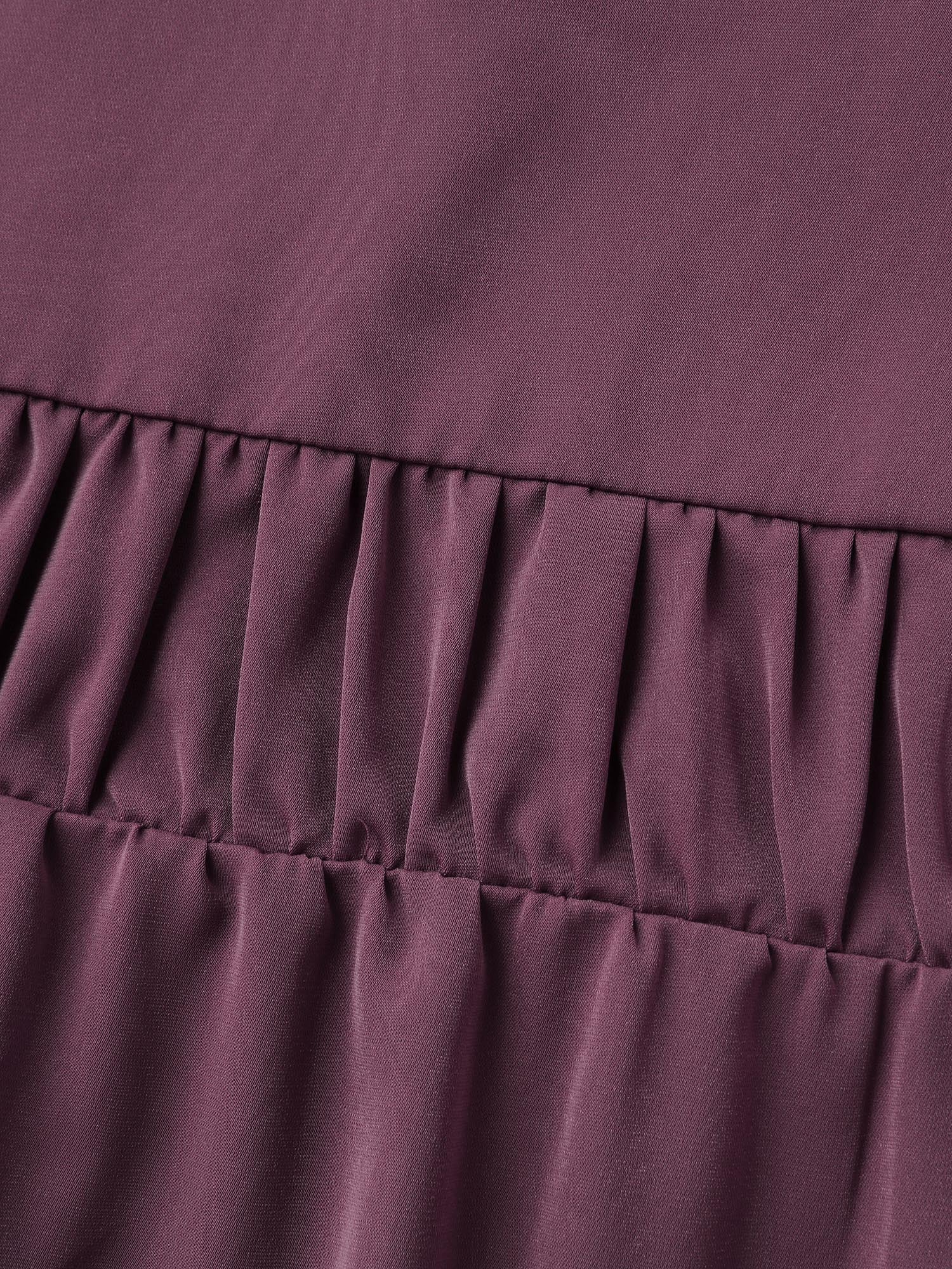 Lotus Leaf Shirred Waist Pockets Maxi Dress-Sweetccc