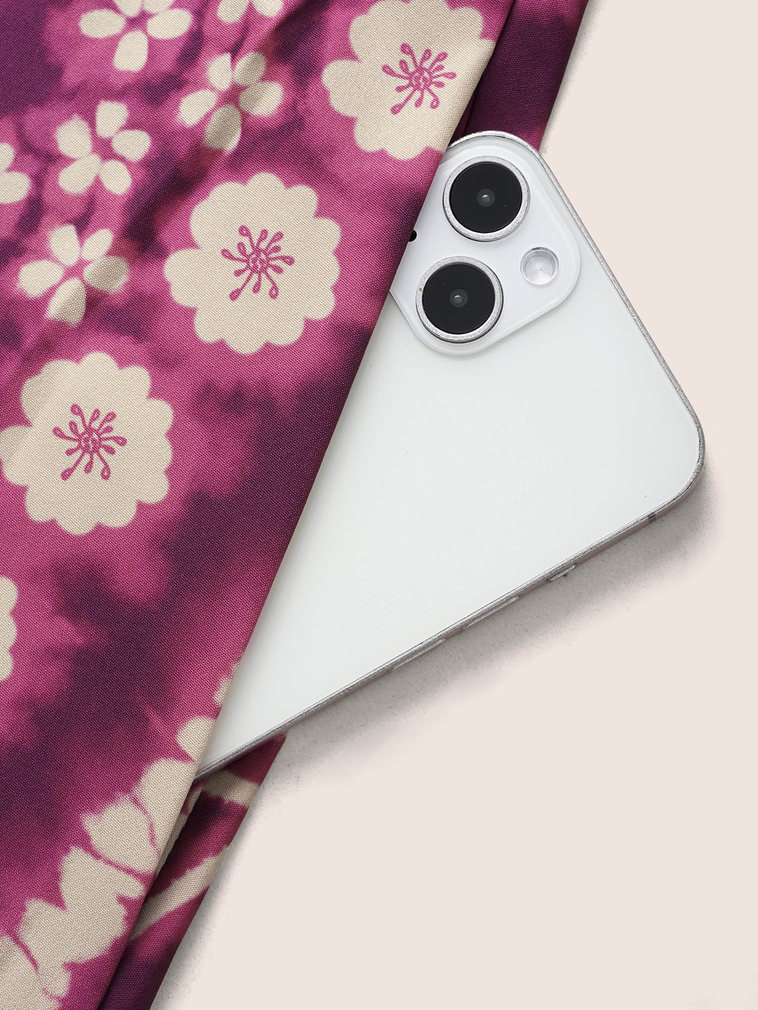 Floral Tie Dye Overlap Collar Ruffle Sleeve Dress-Sweetccc