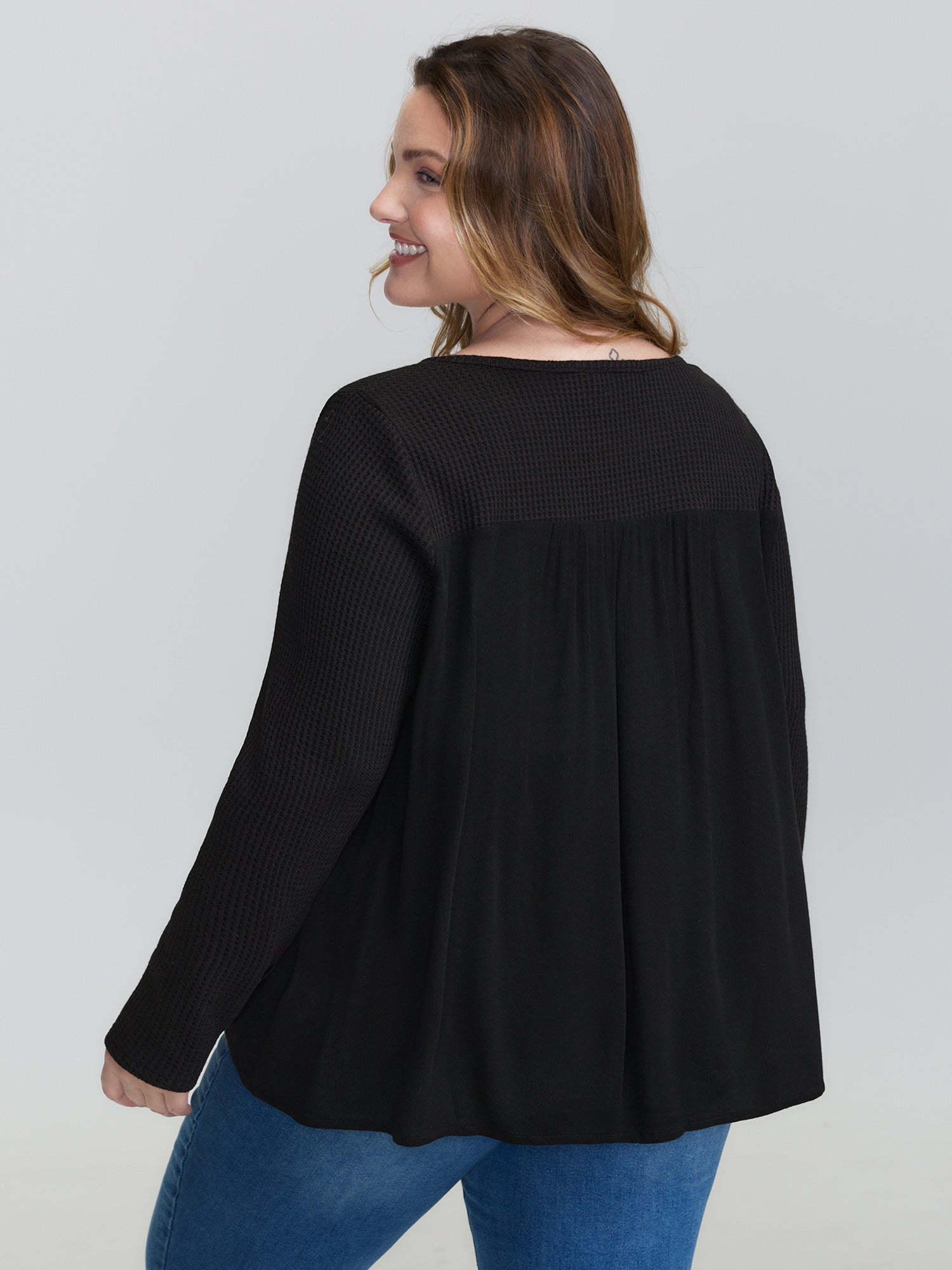 Stretchy Textured Colorful Button Blouse-Sweetccc