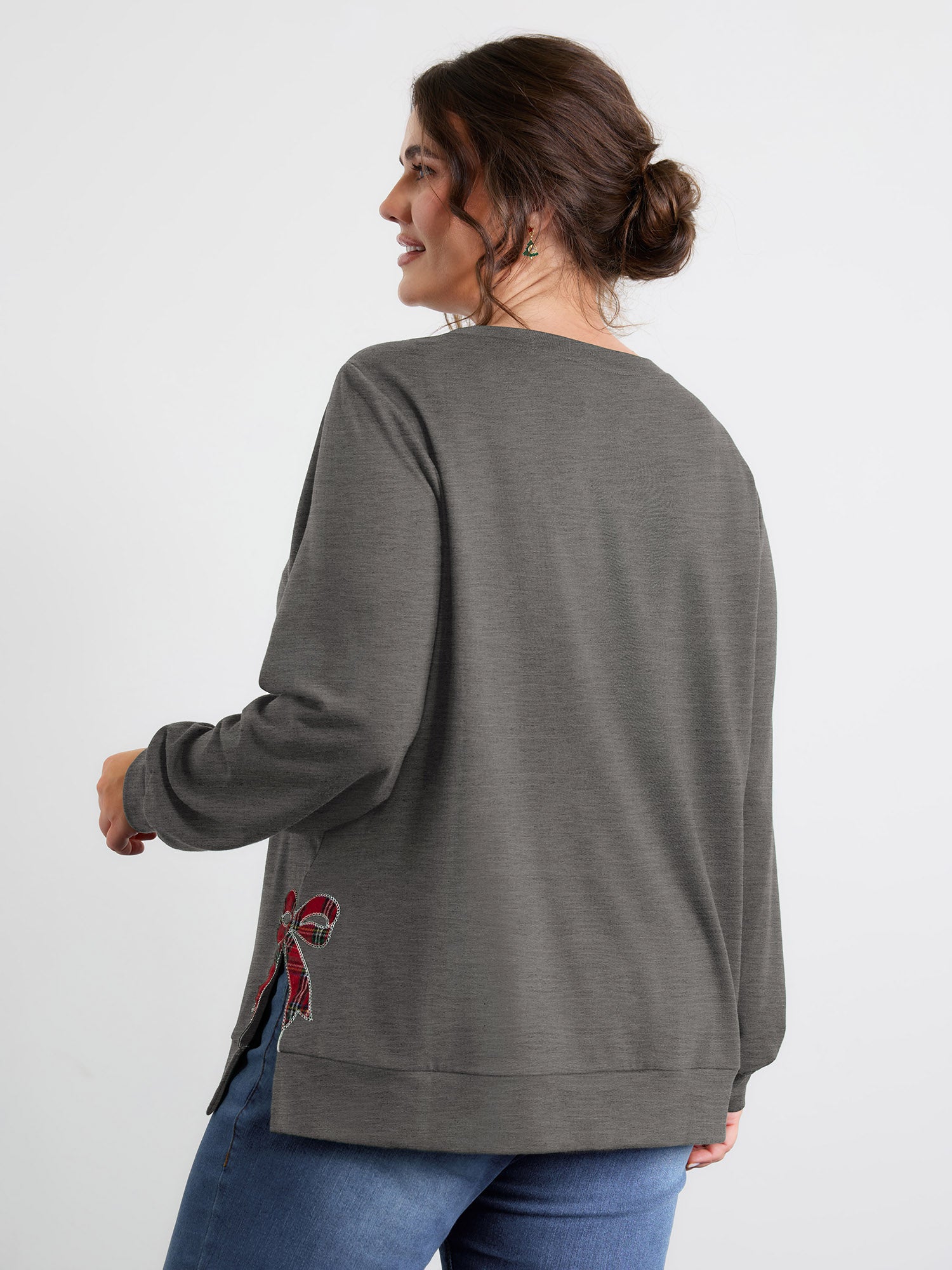 Merry Applique Embroidery Sweatshirt-Sweetccc