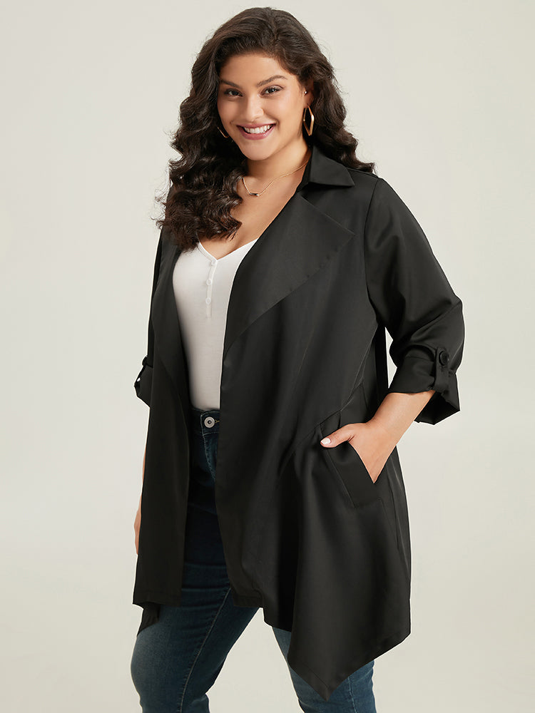 Supersoft Essentials Plain Asymmetrical Hem Windbreaker-Sweetccc