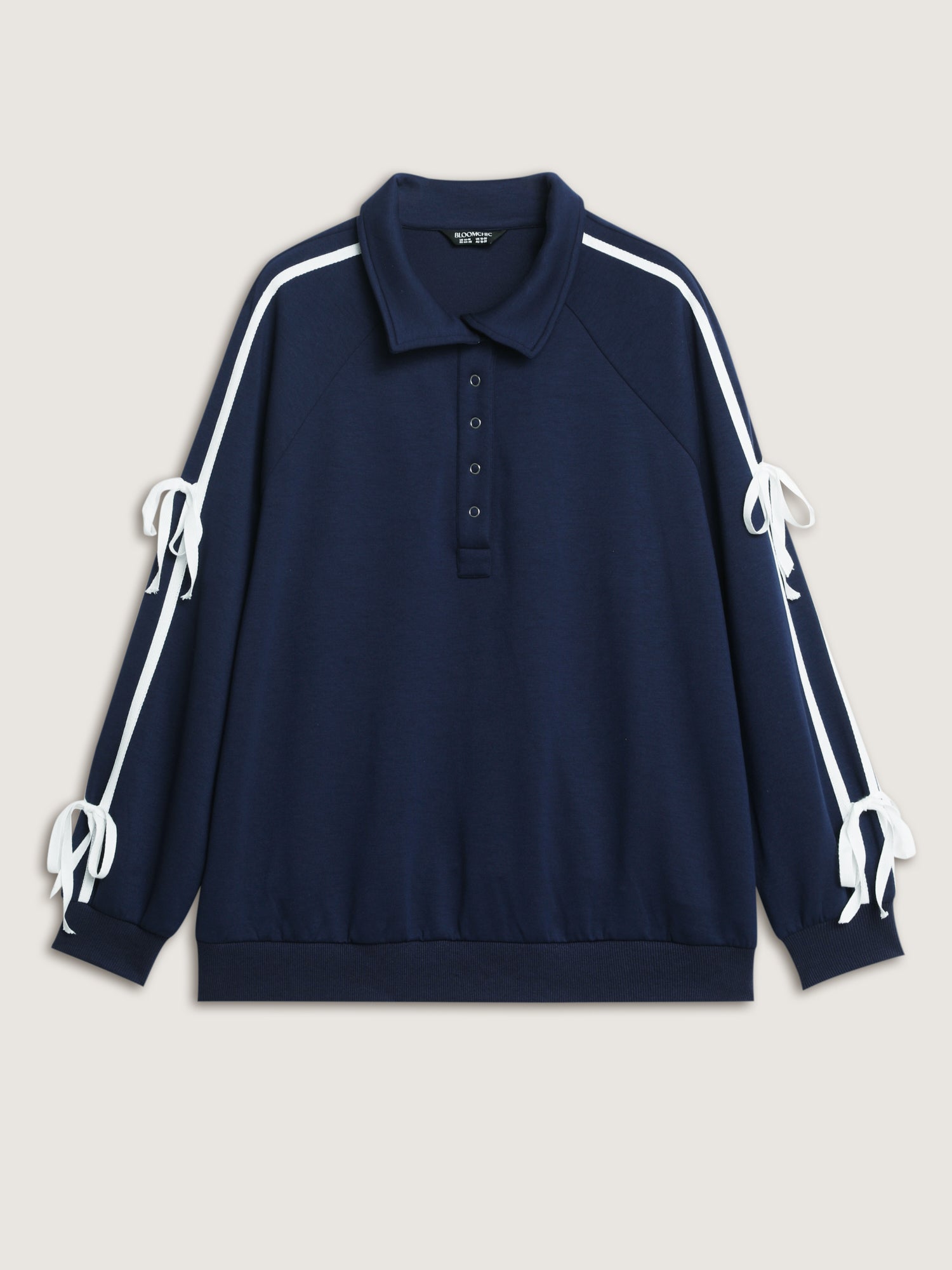 Supersoft Ribbon Detail Contrast Sweatshirt-Sweetccc