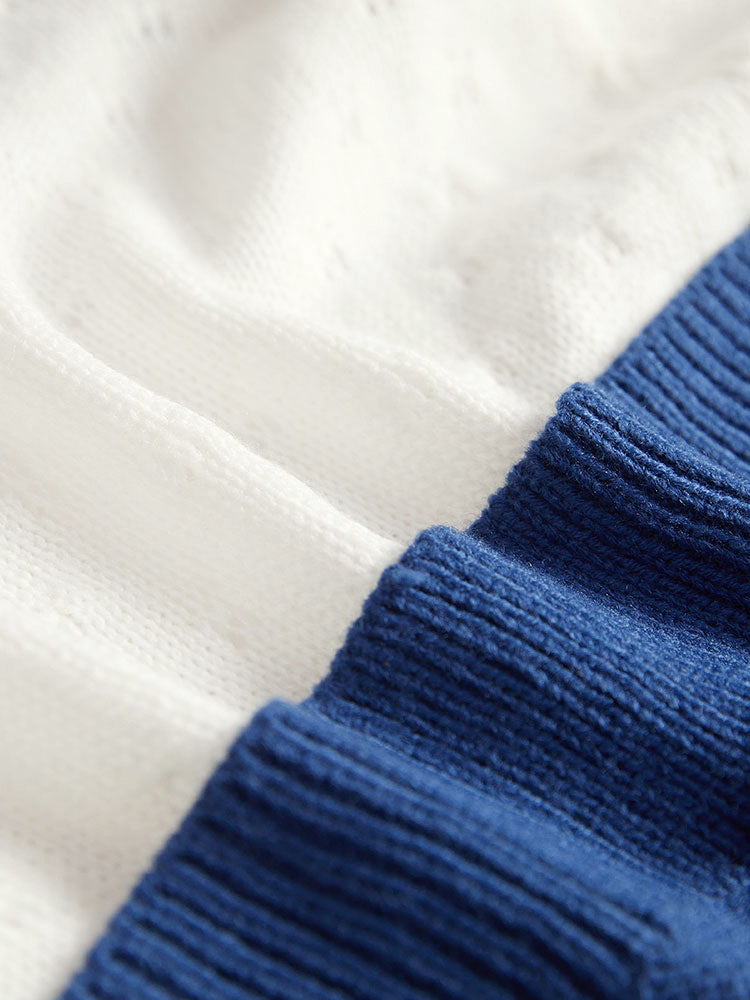 Striped Open Front Contrast Elastic Cuffs Cardigan-Sweetccc