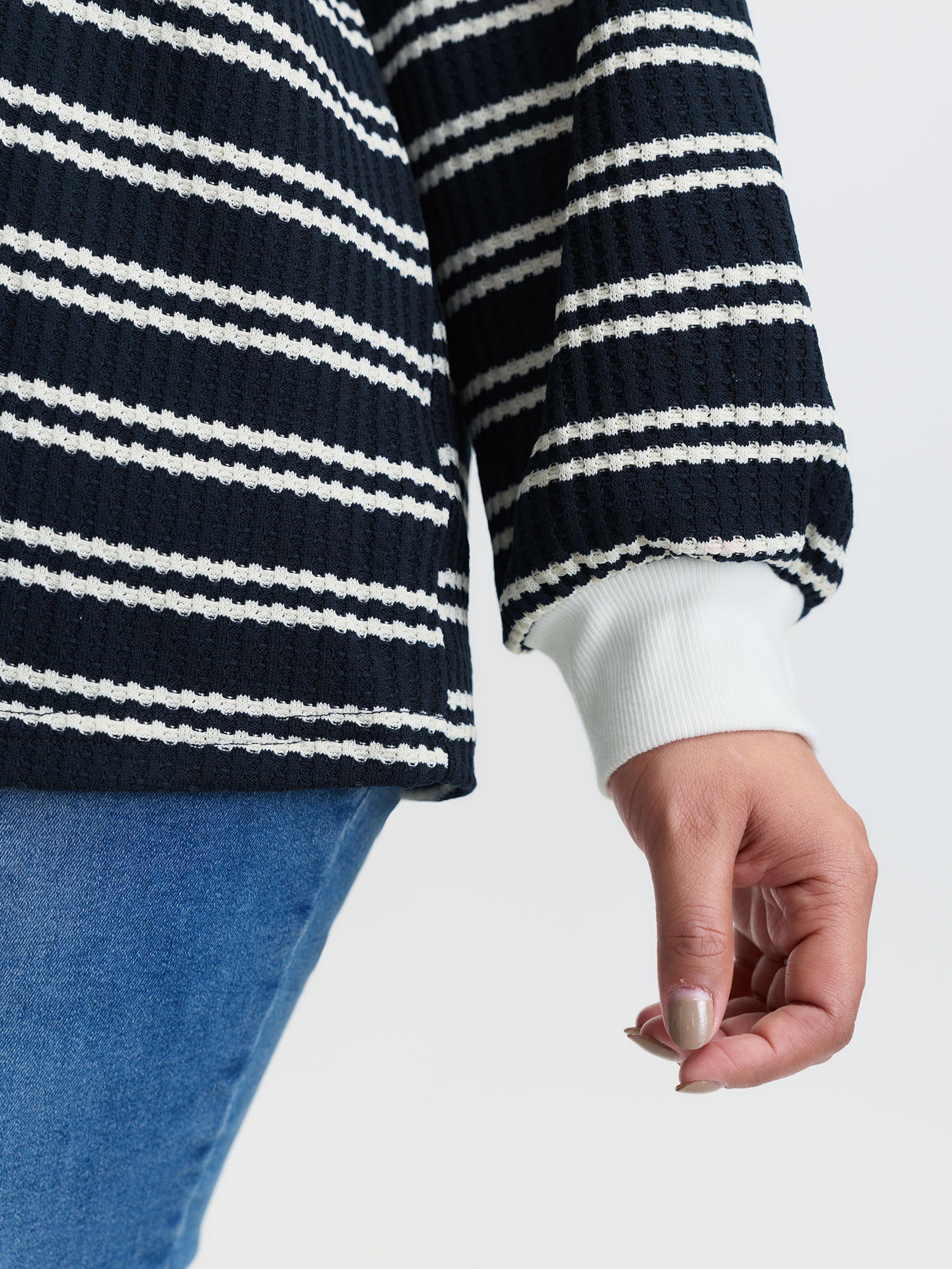 Stripe Print Layered T-Shirt-Sweetccc