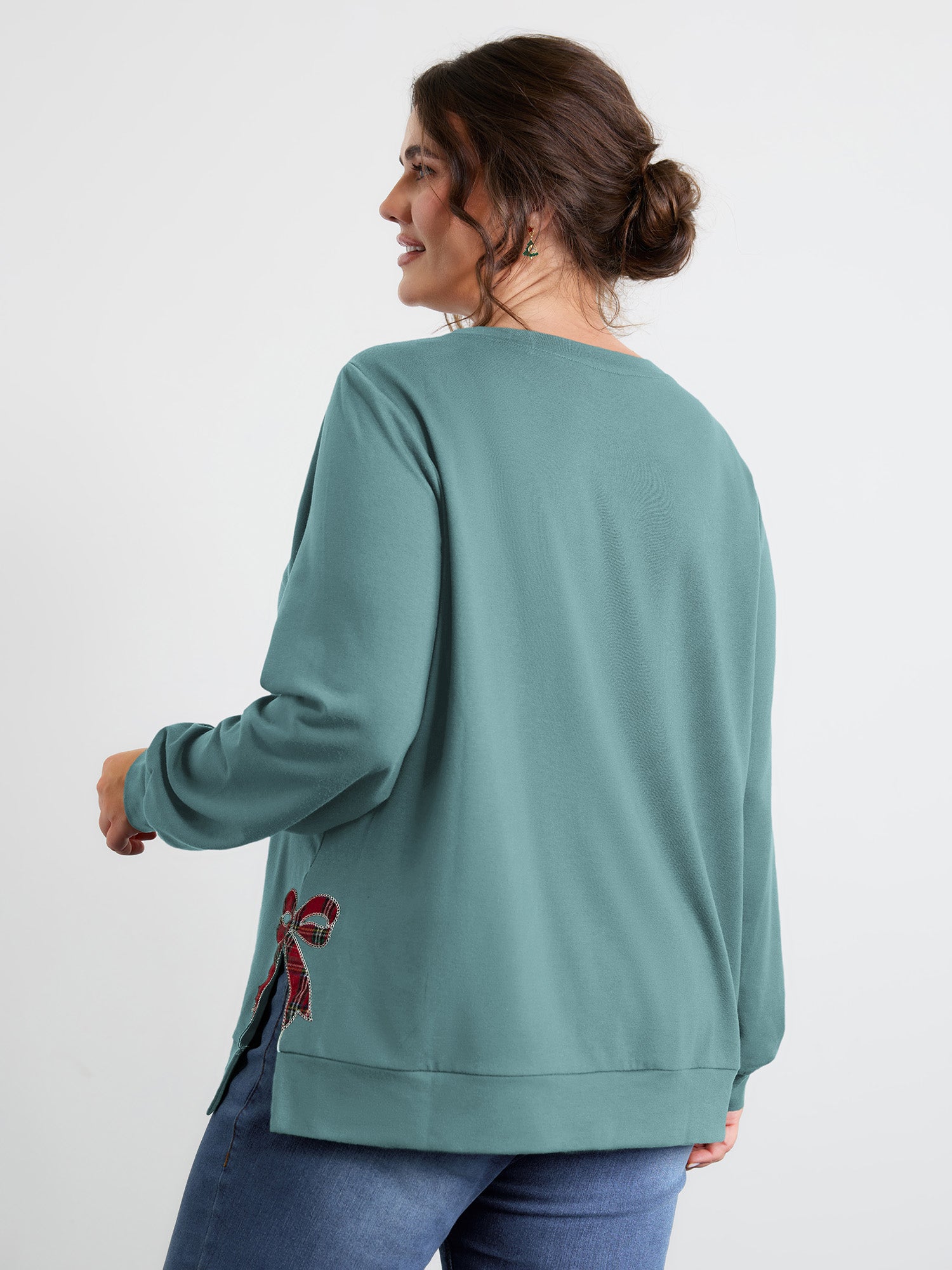 Merry Applique Embroidery Sweatshirt-Sweetccc