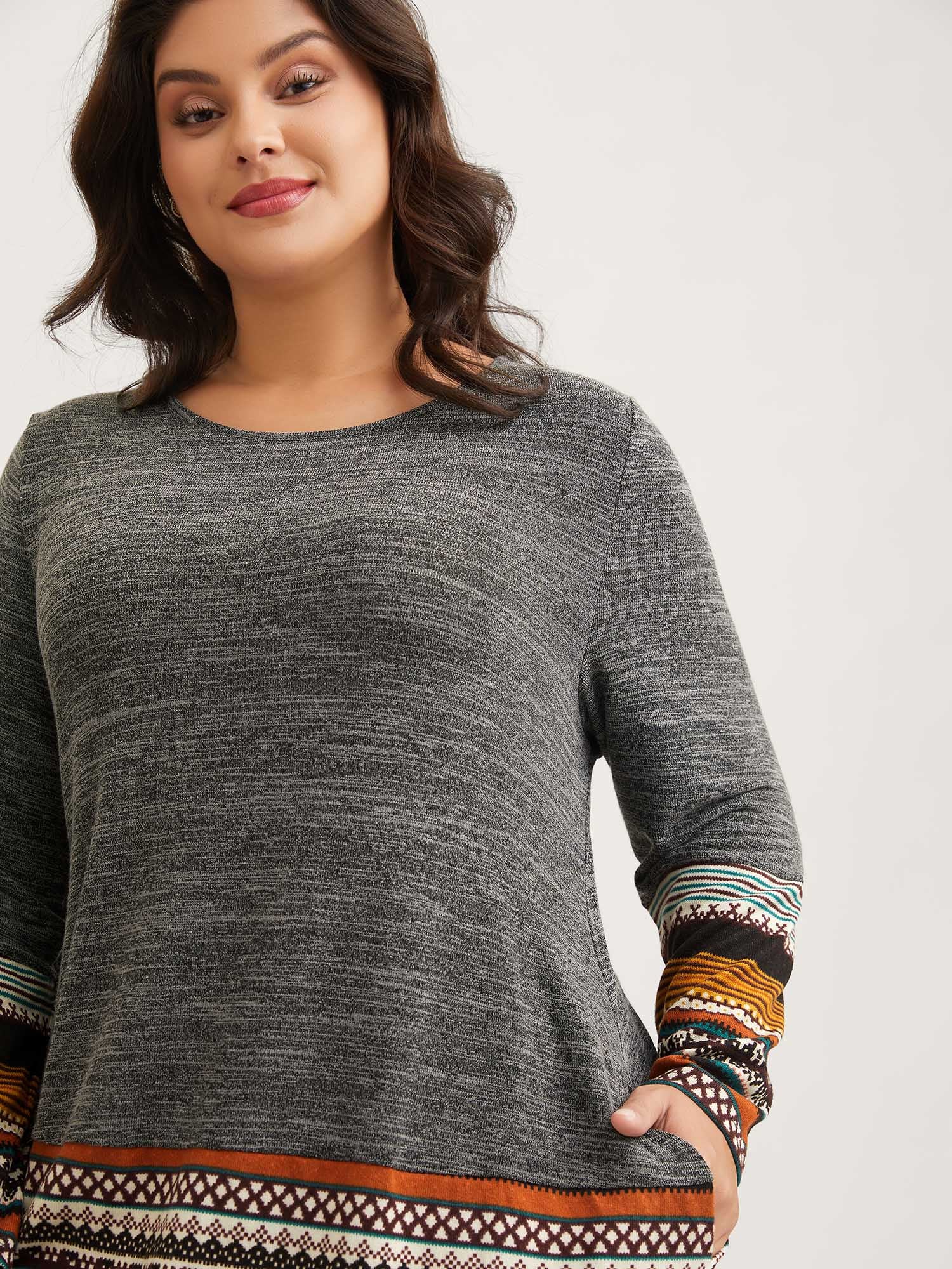 Tunic Boho Print Pocket T-shirt-Sweetccc