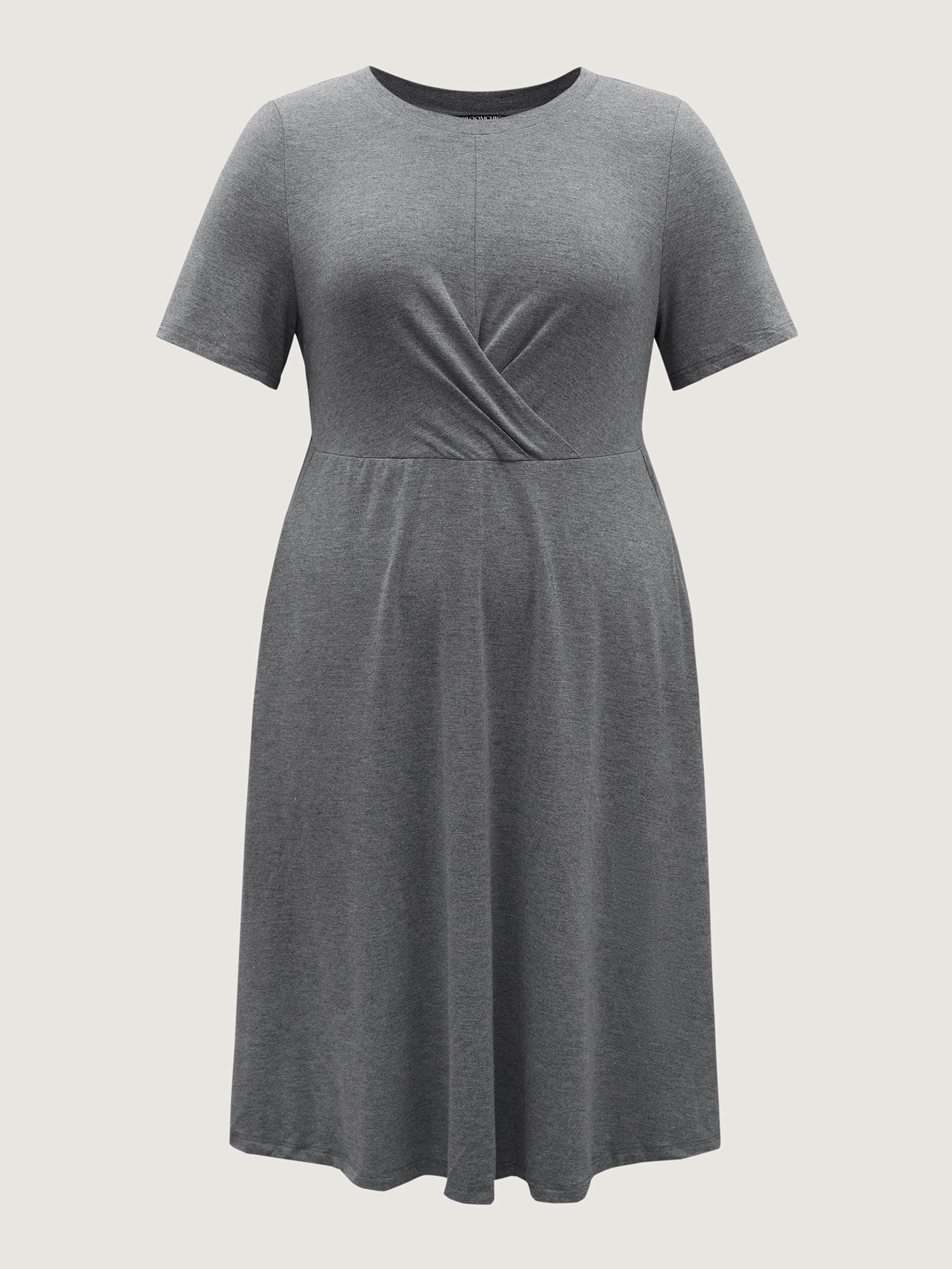 Supersoft Gathered Bodice Midi Dress-Sweetccc