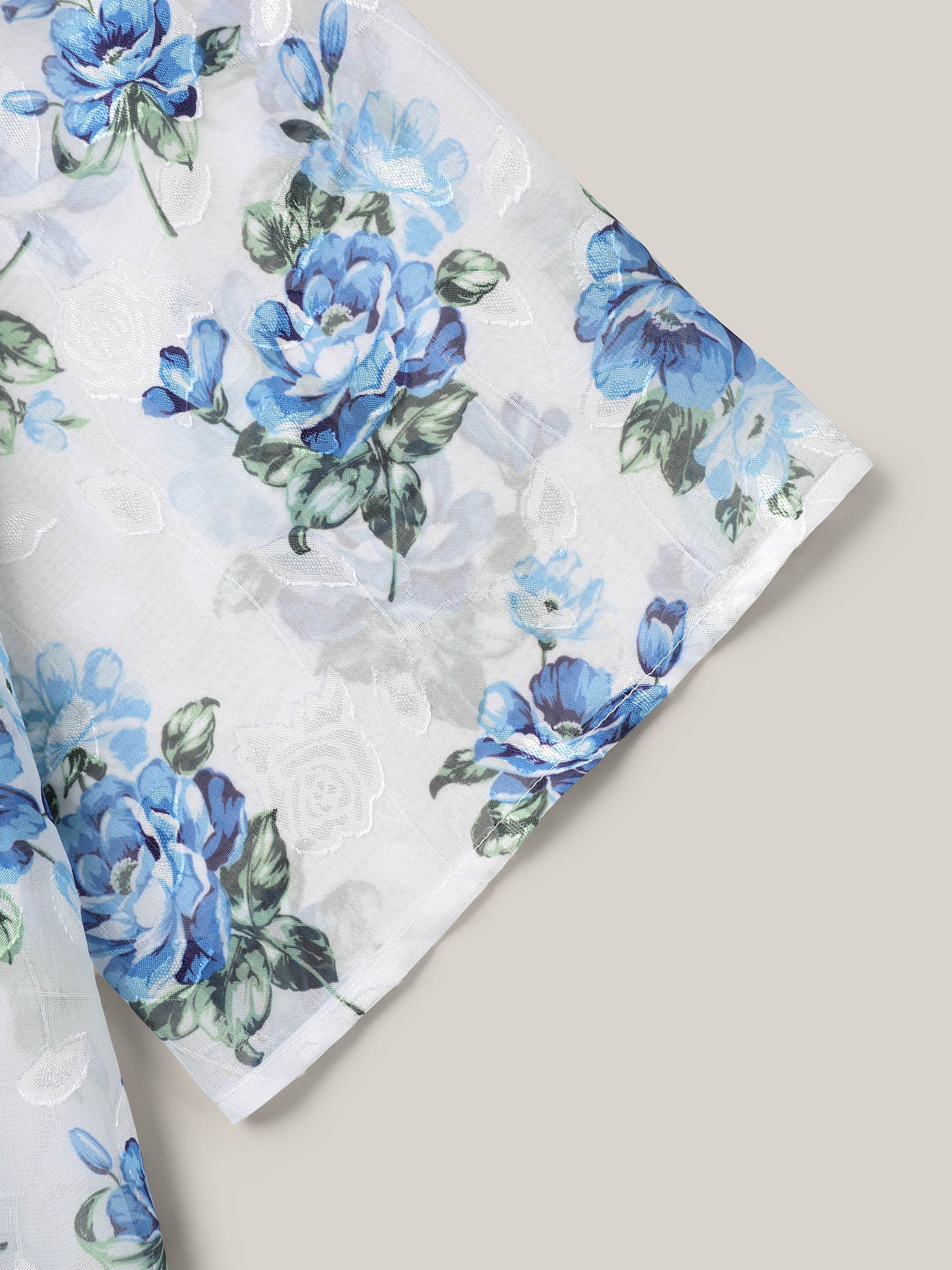 Textured Printed Puff Sleeve Kimono Cardigan-Sweetccc