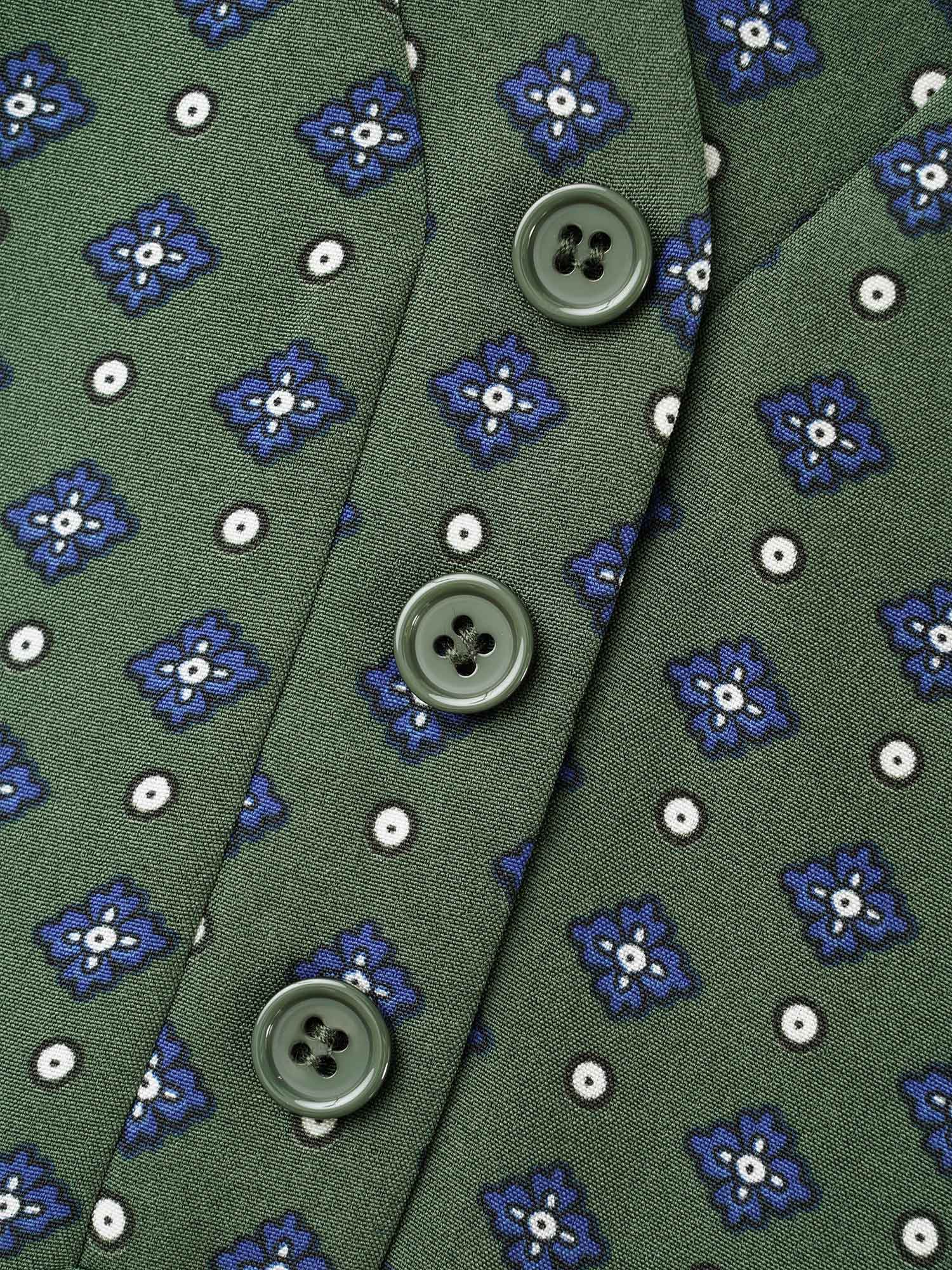 Notched Geometric Button Up Blouse-Sweetccc