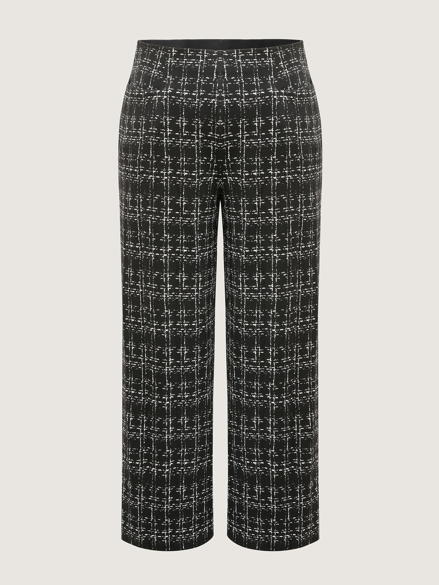 Tweed Texture Wide-Leg Pants-Sweetccc