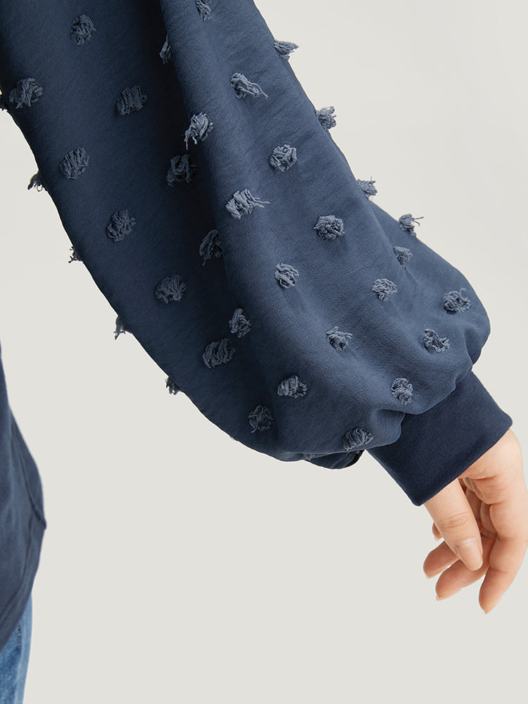 Solid V Neck Patchwork Elastic Cuffs Sweatshirt-Sweetccc