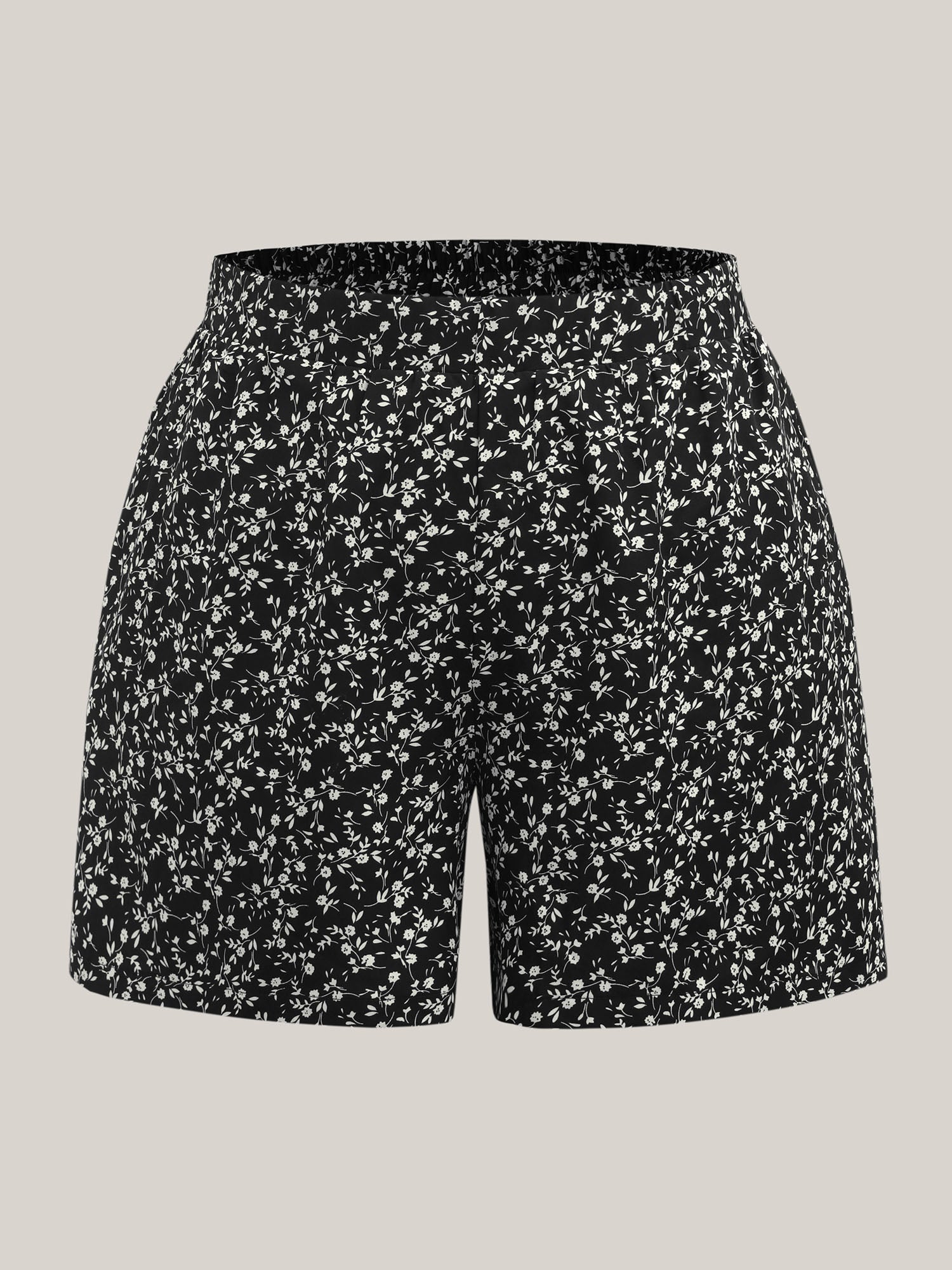 Floral Print Wide-Leg Shorts-Sweetccc