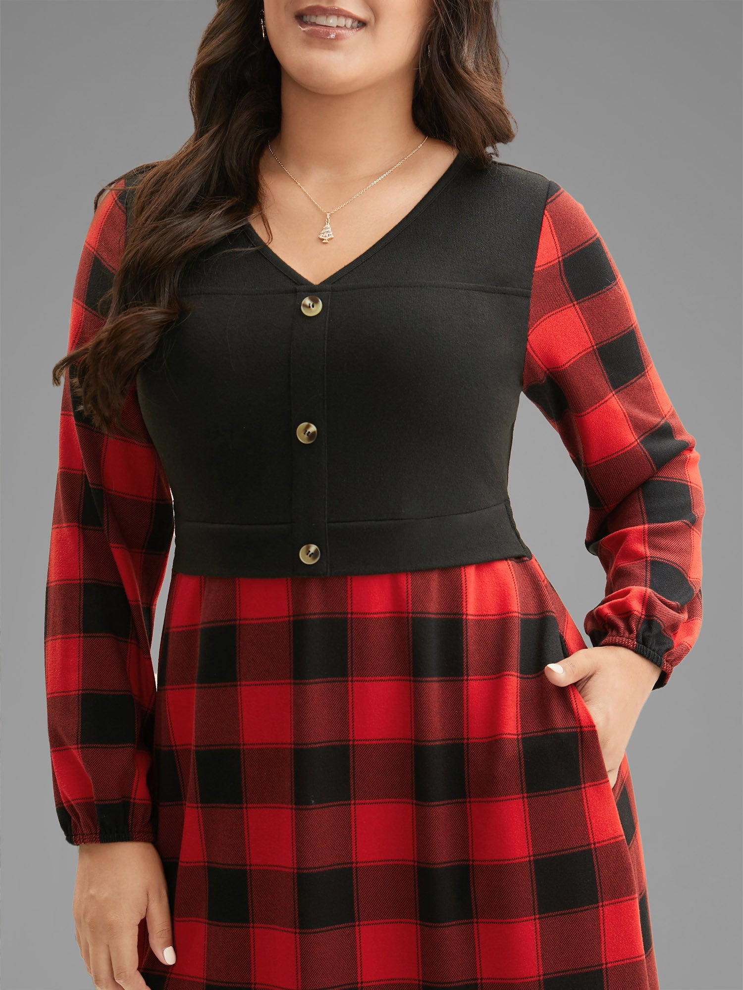 Vest Design Fit-and-Flare Midi Dress-Sweetccc