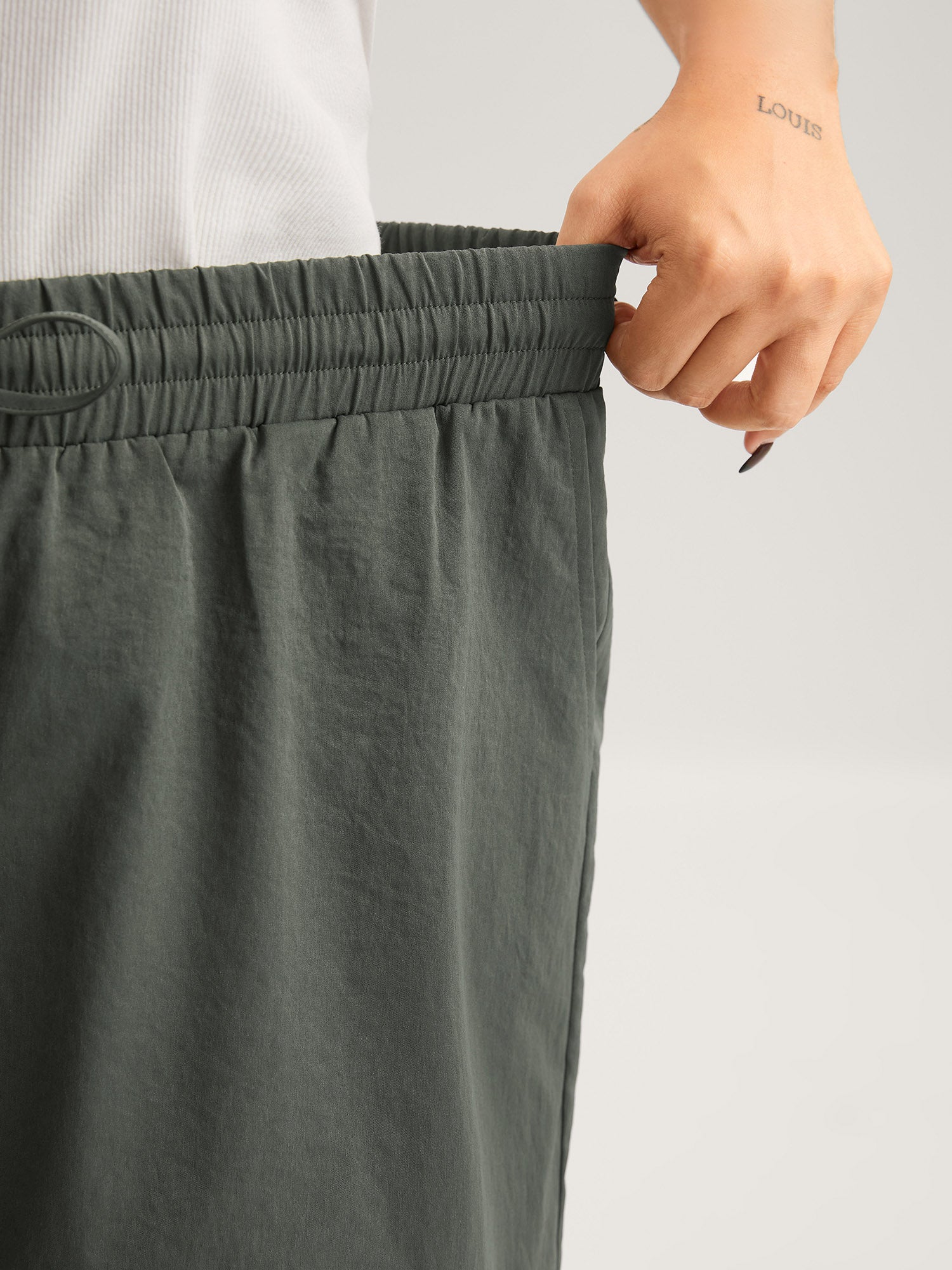 Waist-Tie Solid Wide-Leg Shorts-Sweetccc