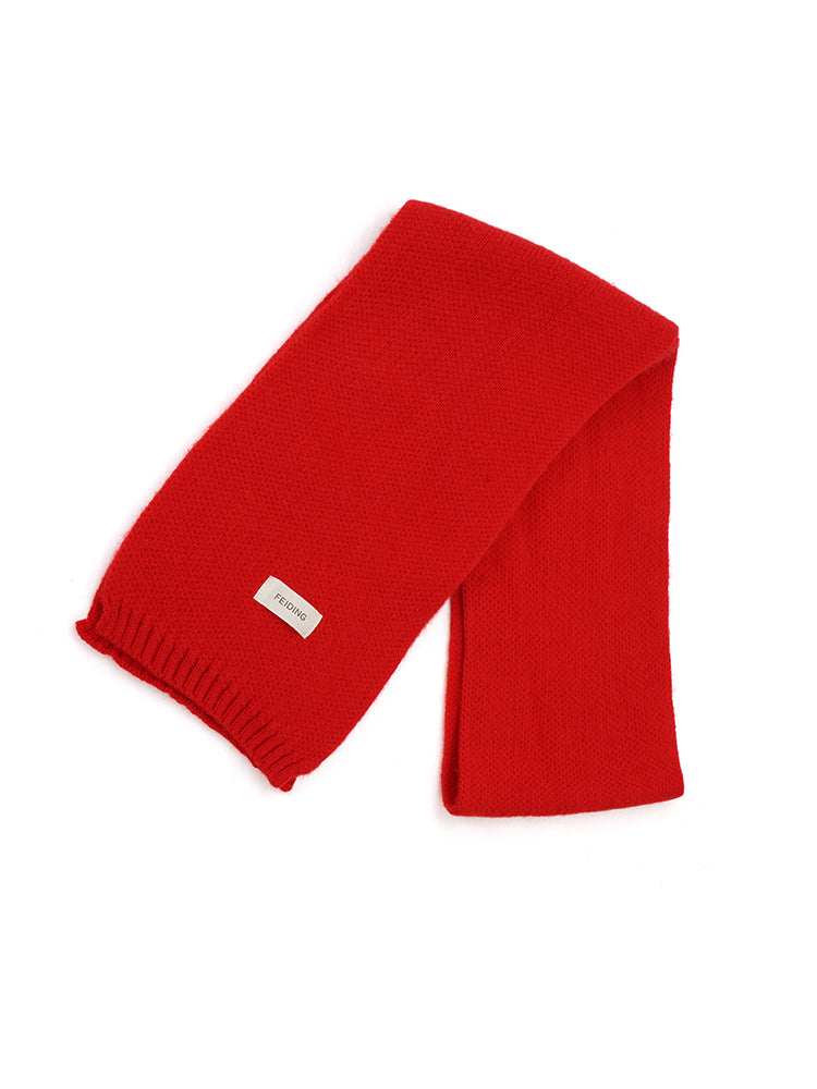 Letter Patched Solid Scarf-Sweetccc