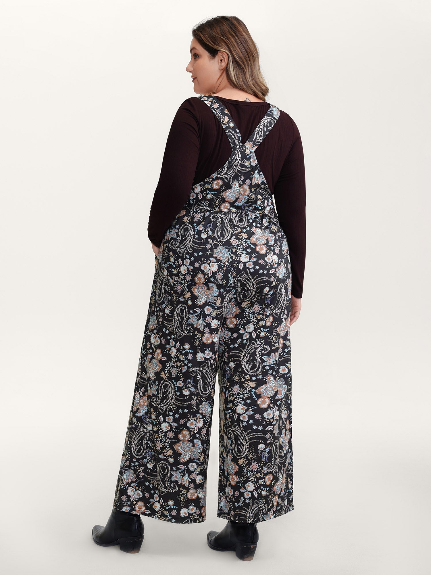 Floral Adjustable Stretchy Waist Jumpsuit-Sweetccc