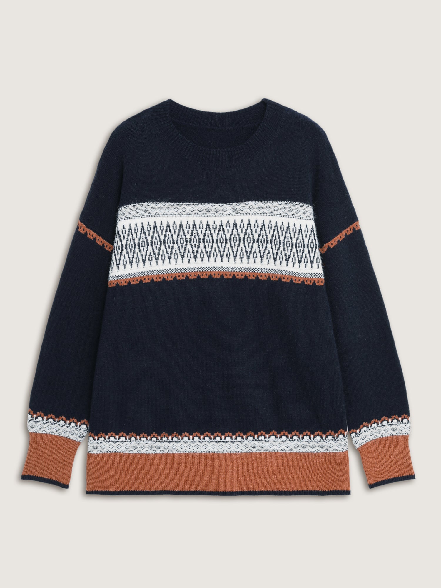 Supersoft Super Stretchy Geometric Stripe Pullover-Sweetccc