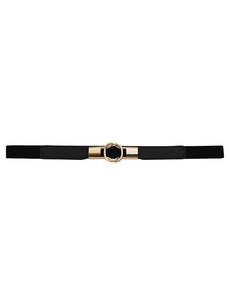 Twist Design Metal Buckle Elastic Belt-Sweetccc