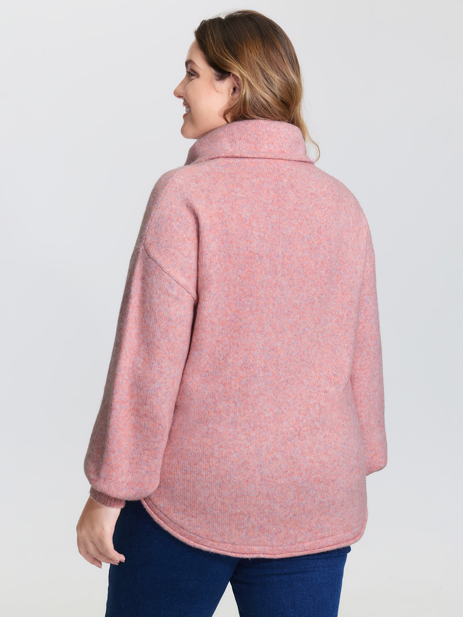 Supersoft Turtleneck Balloon Sleeve Pullover-Sweetccc