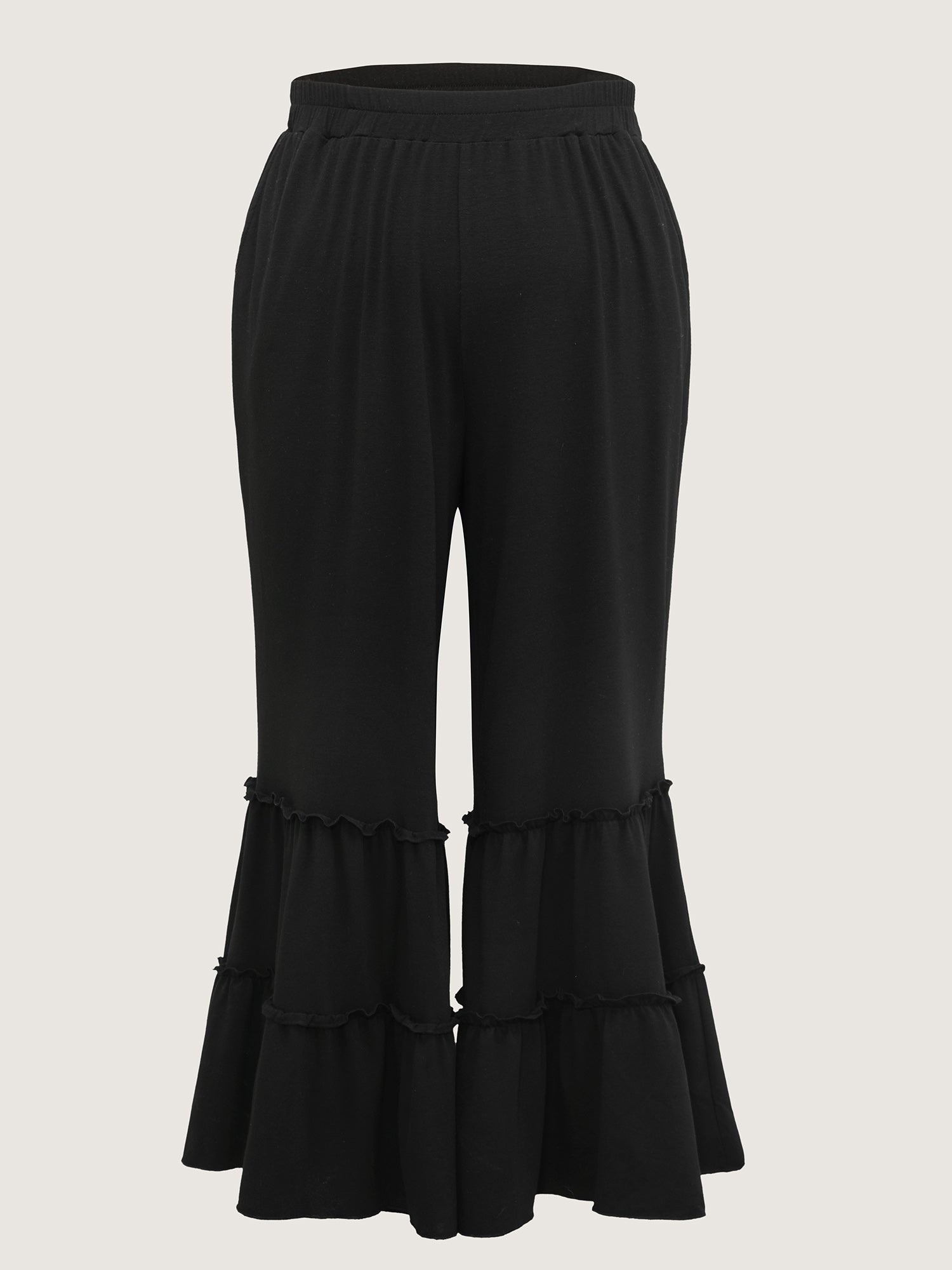 Stretchy Ruffled Hem Tiered Pants-Sweetccc