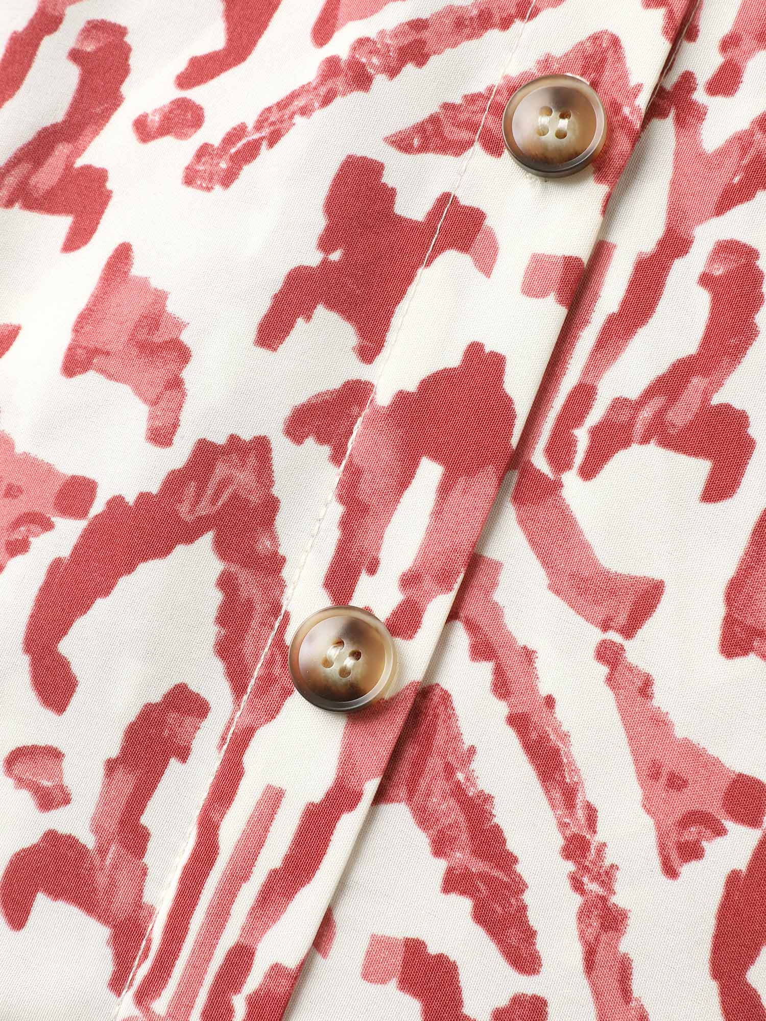 Spring Abstract Print Shirt Collar Midi Dress-Sweetccc