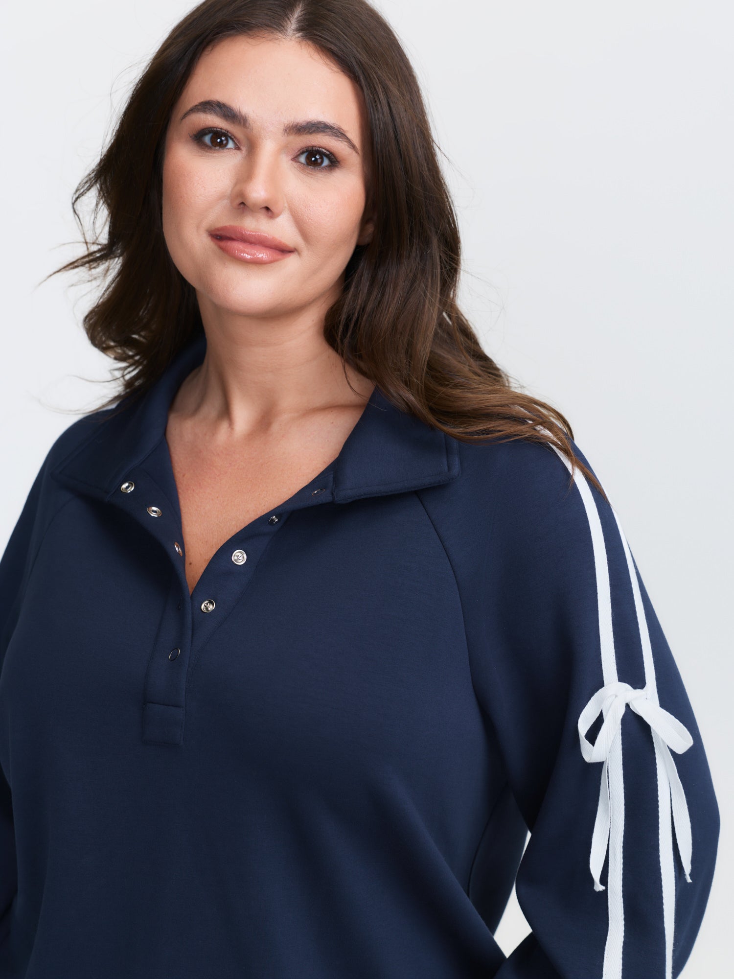 Supersoft Ribbon Detail Contrast Sweatshirt-Sweetccc