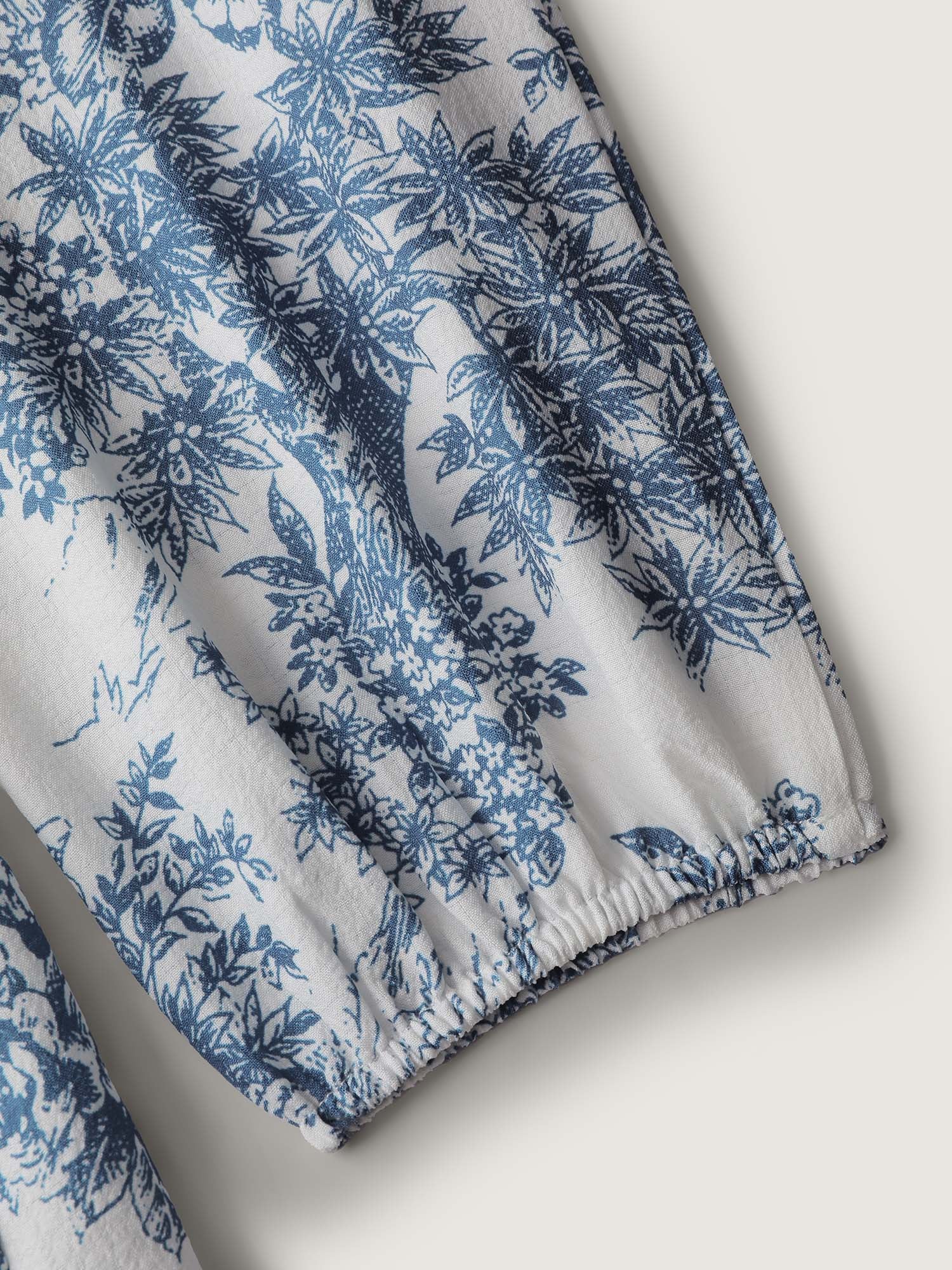 Toile de Jouy Neck-Tie Midi Dress-Sweetccc