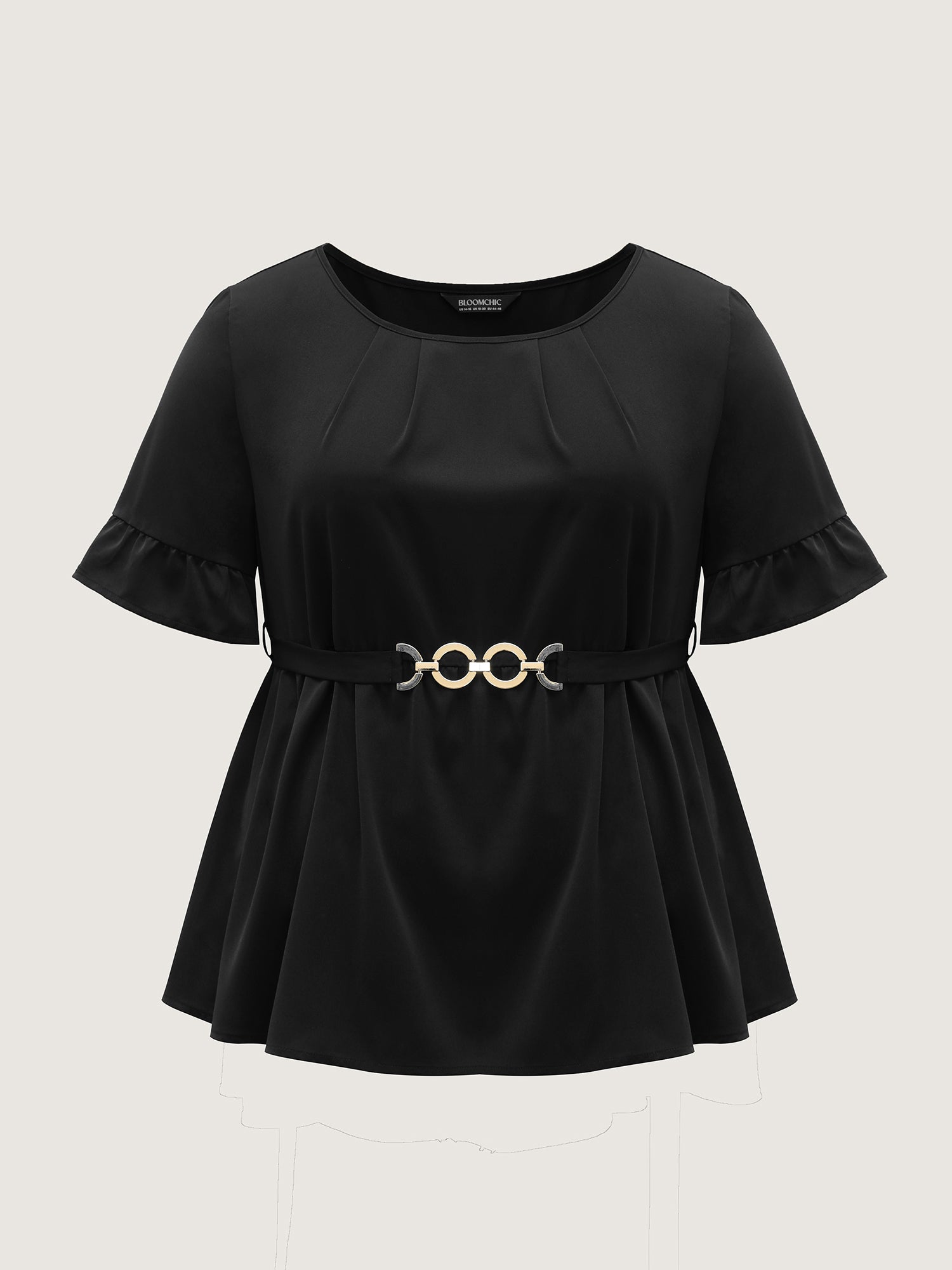 Multiple Rings Buckle Belt Blouse-Sweetccc